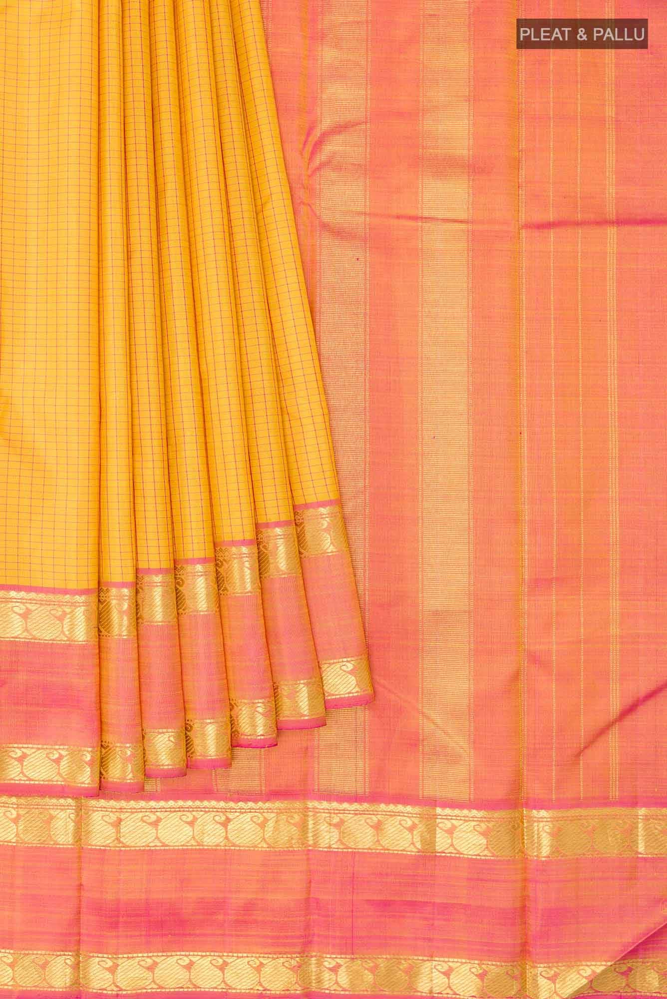 Mustard Kanchipuram Silk Saree