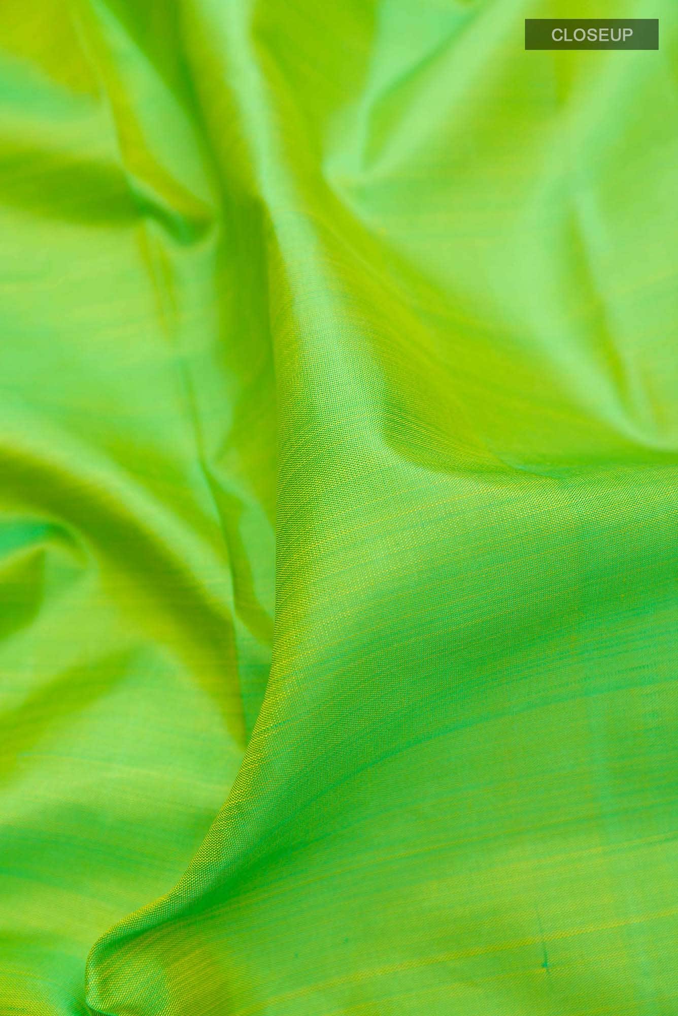 Pure Silk Pure Zari Parrot Green Kanchipuram Saree