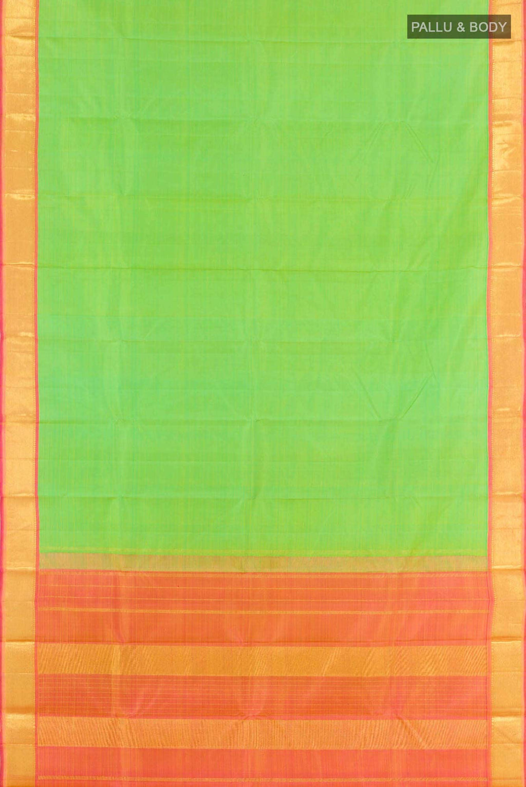 Pure Silk Pure Zari Parrot Green Kanchipuram Saree