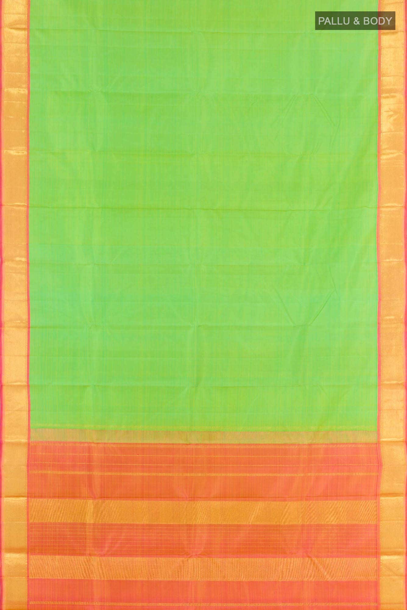 Pure Silk Pure Zari Parrot Green Kanchipuram Saree