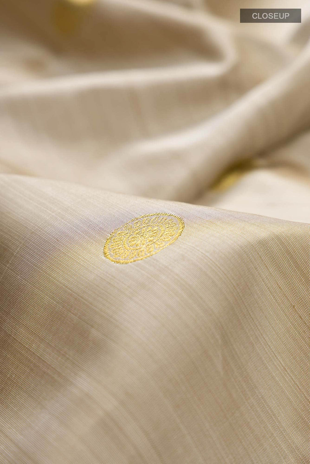 Beige Kanchipuram Tissue Silk Saree