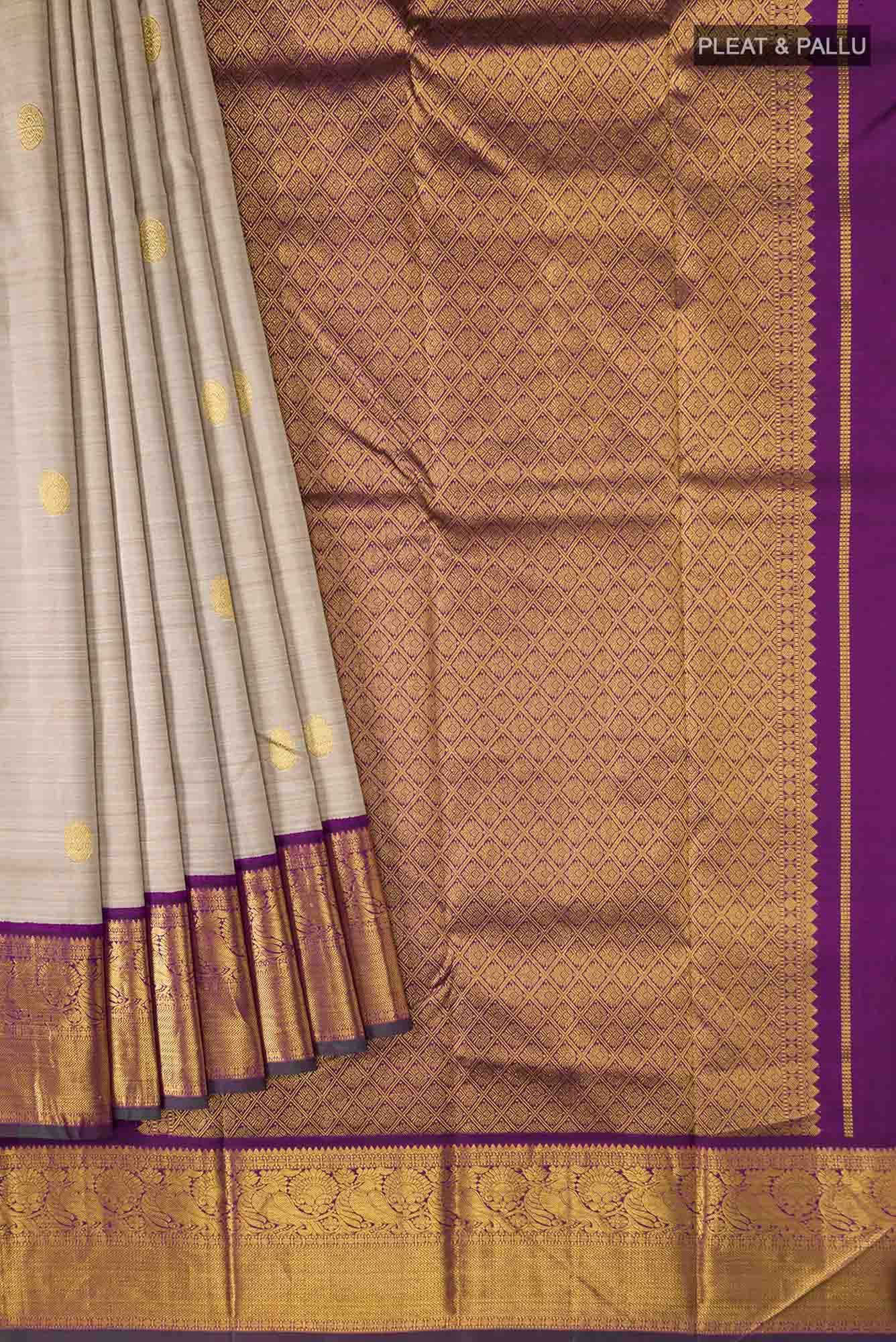 Beige Kanchipuram Tissue Silk Saree