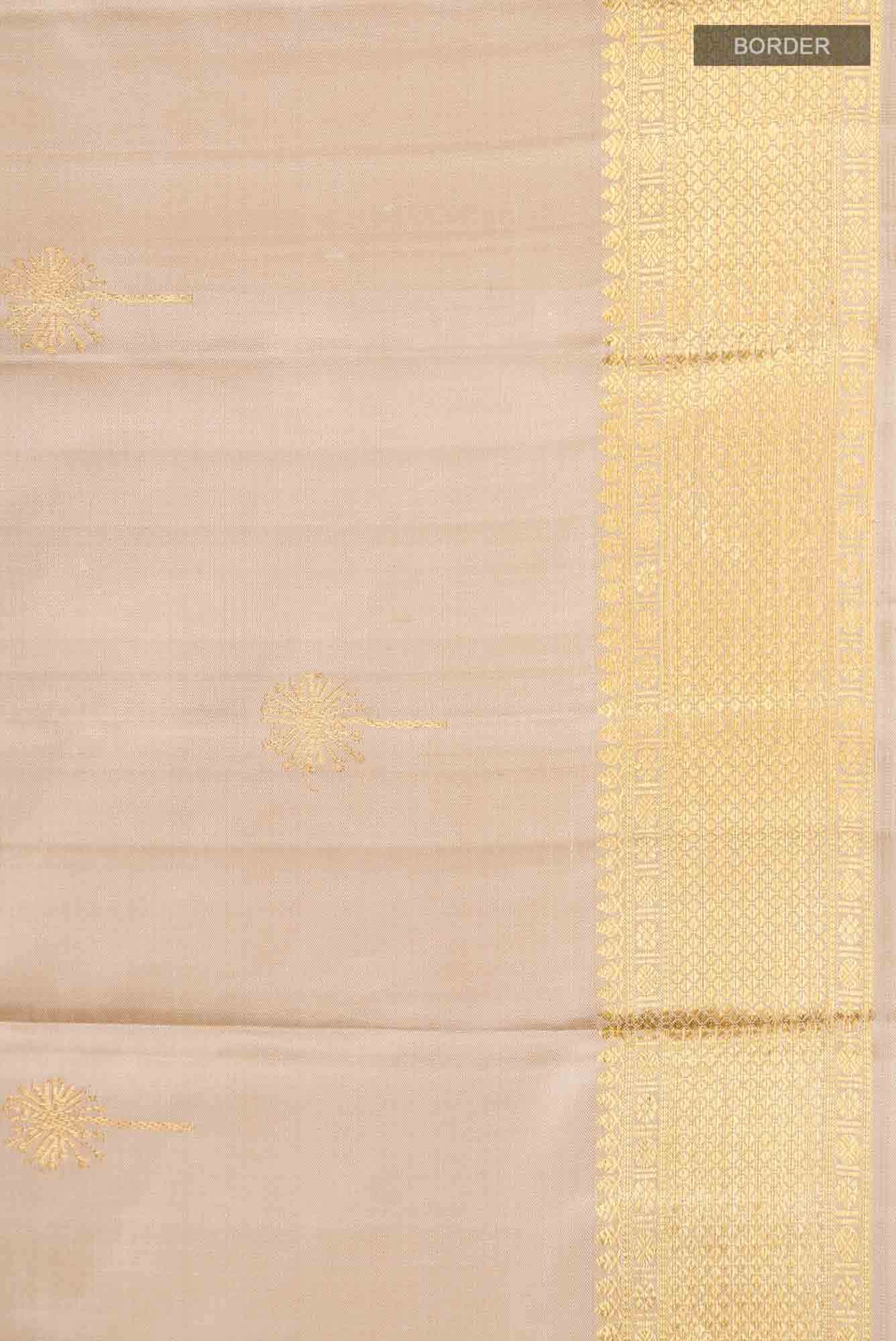 Beige Kanchipuram Silk Saree