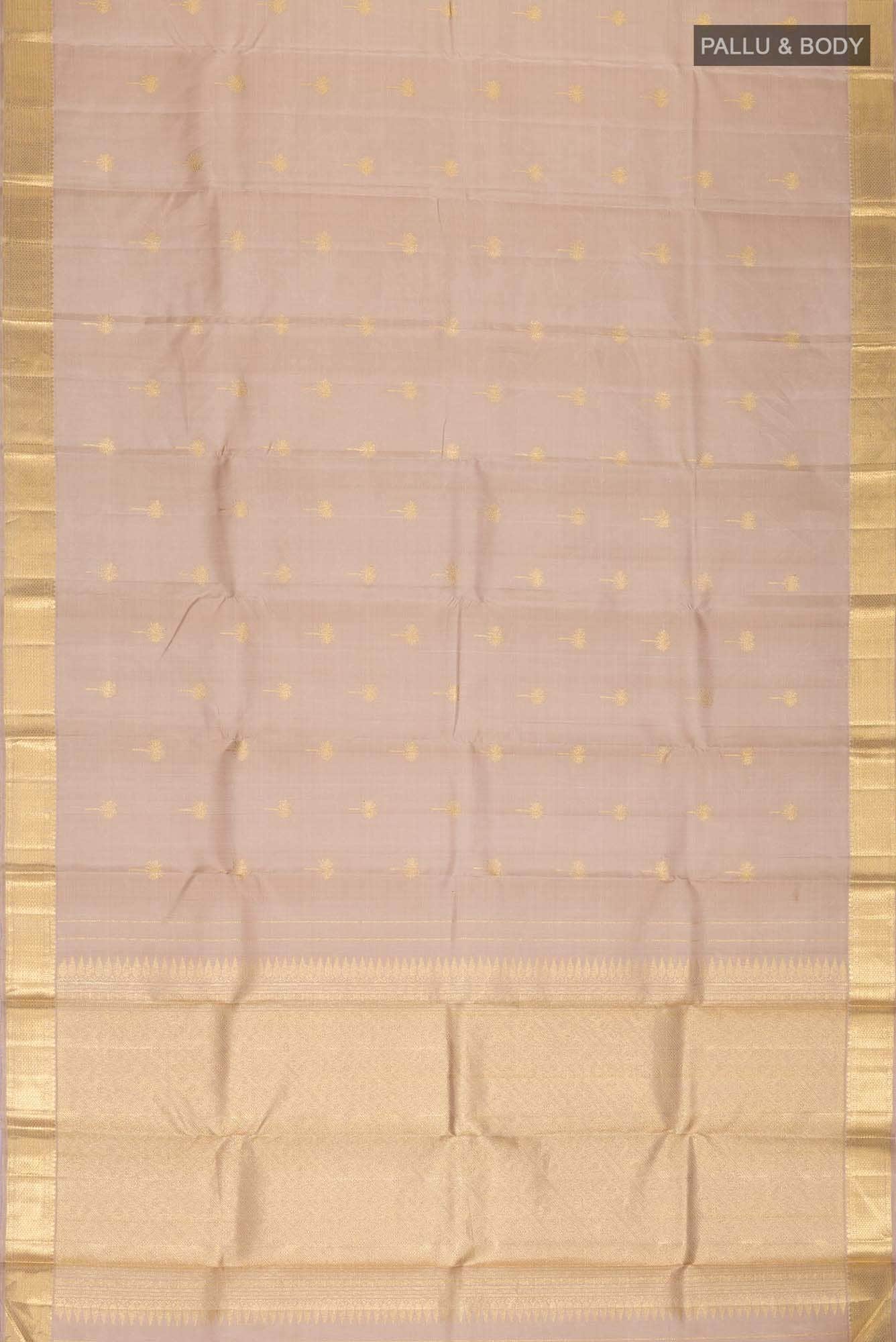 Beige Kanchipuram Silk Saree