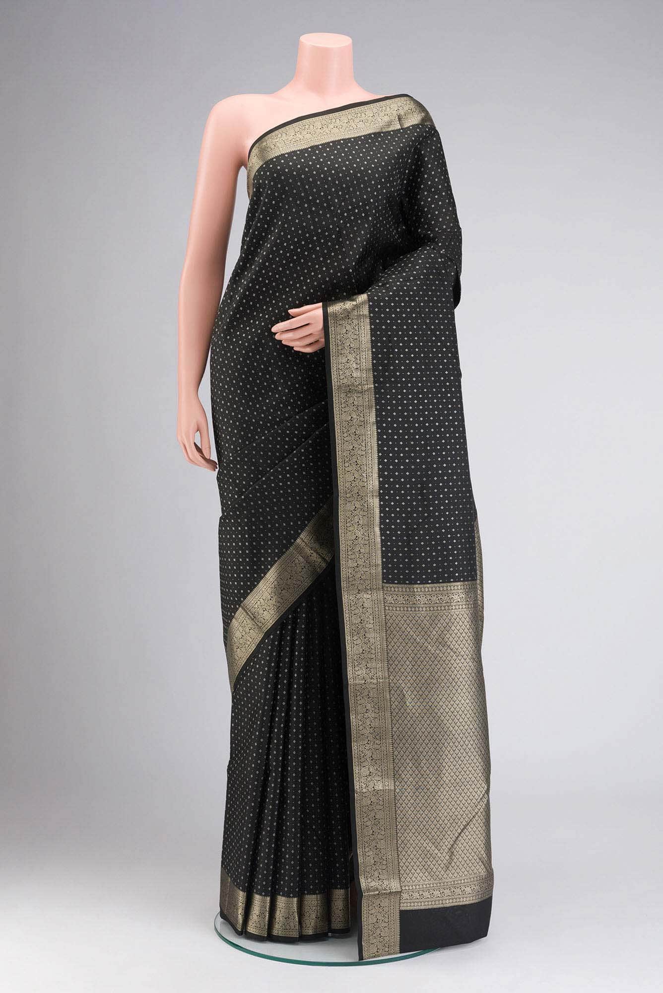 Black Kanchipuram Silk Saree
