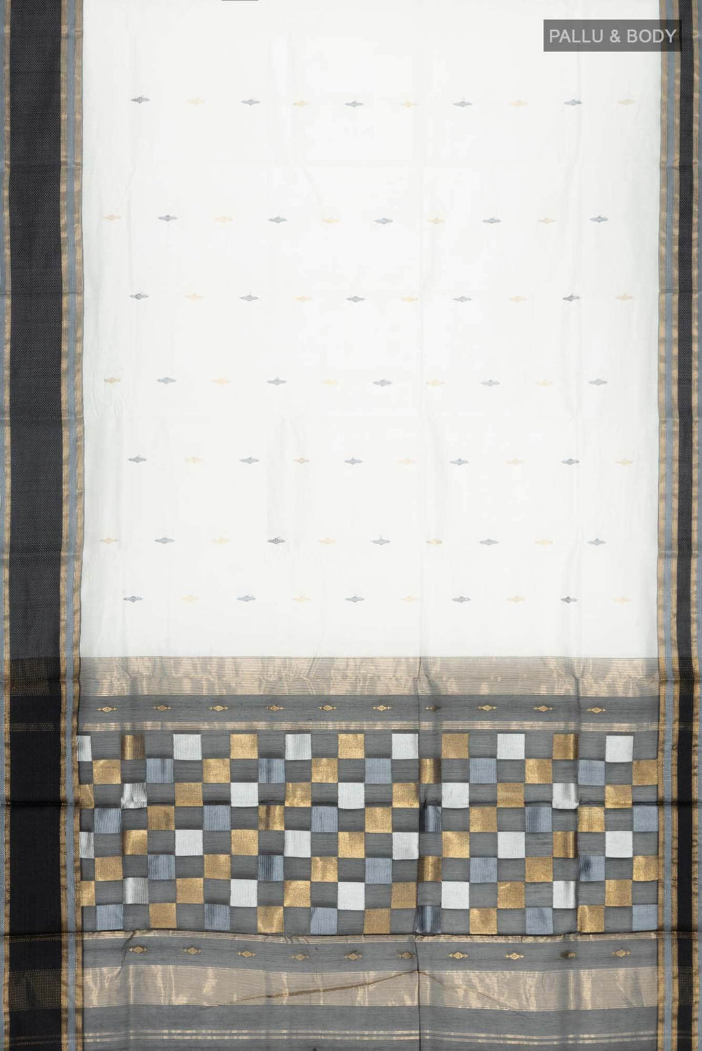 White Chanderi Silk Cotton Saree