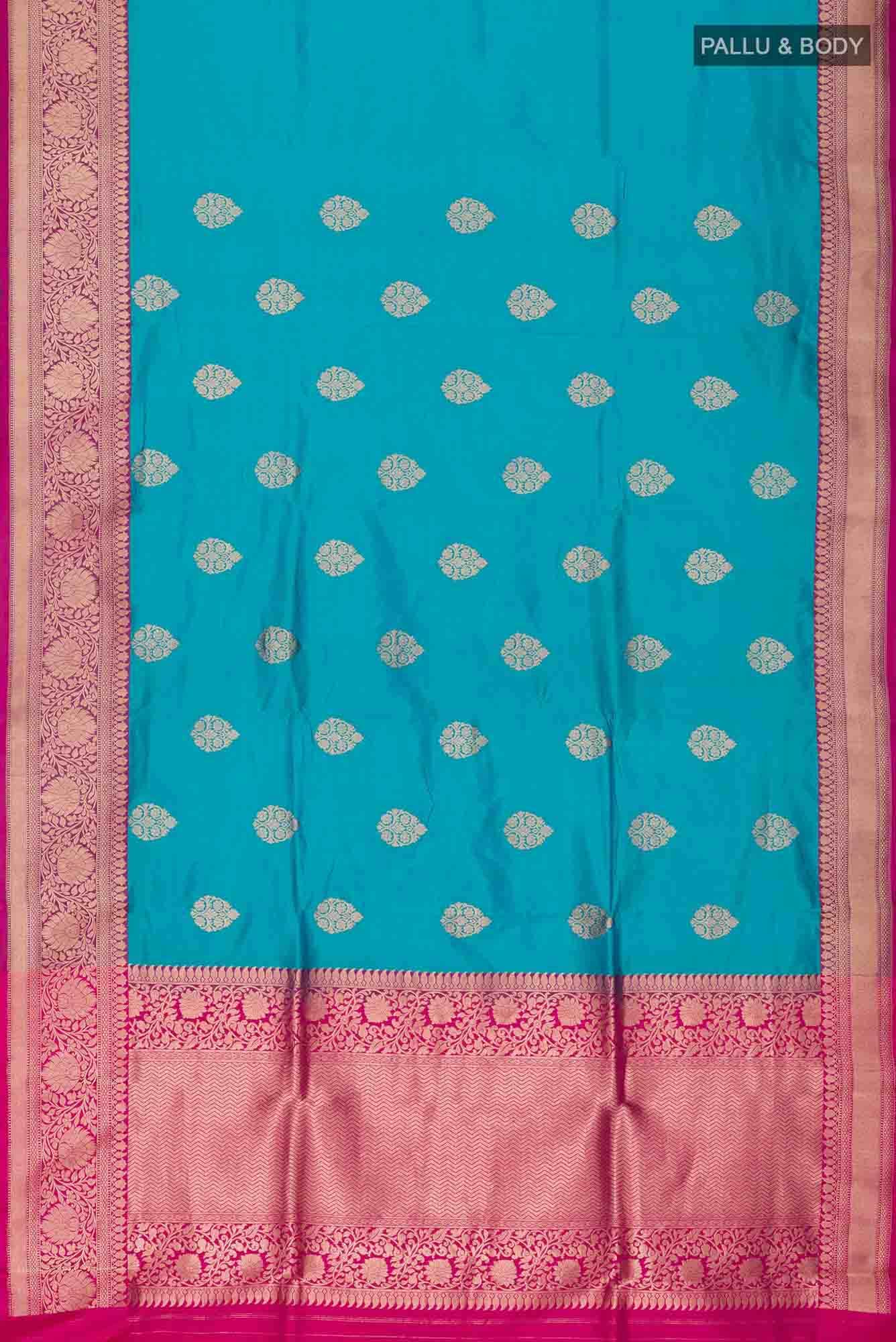 Blue Banarasi Katan Silk Saree