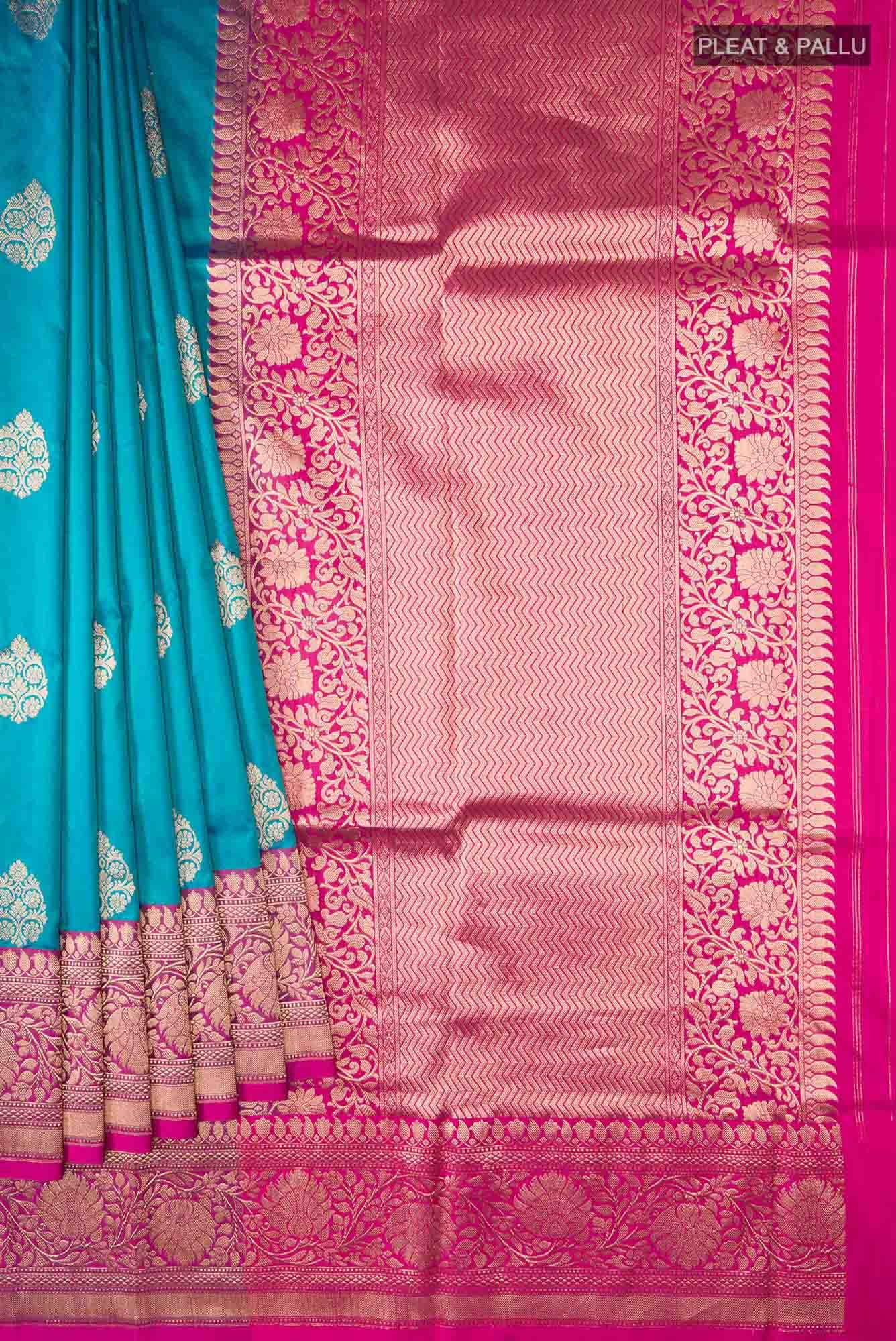 Blue Banarasi Katan Silk Saree
