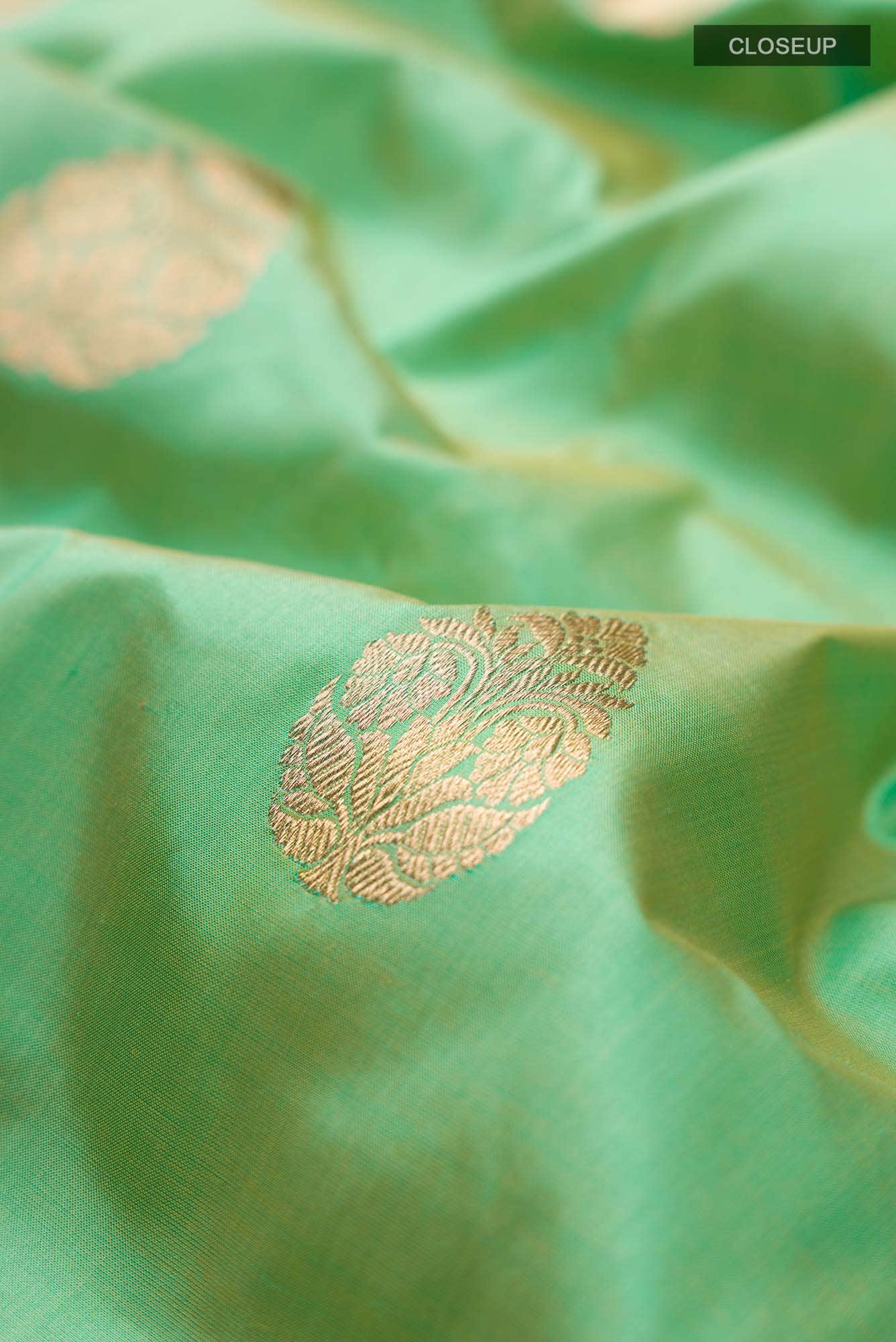Green Banarasi Katan Silk Saree