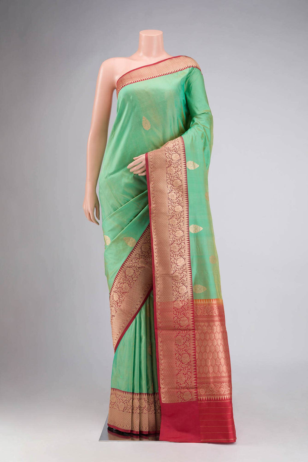 Green Banarasi Katan Silk Saree