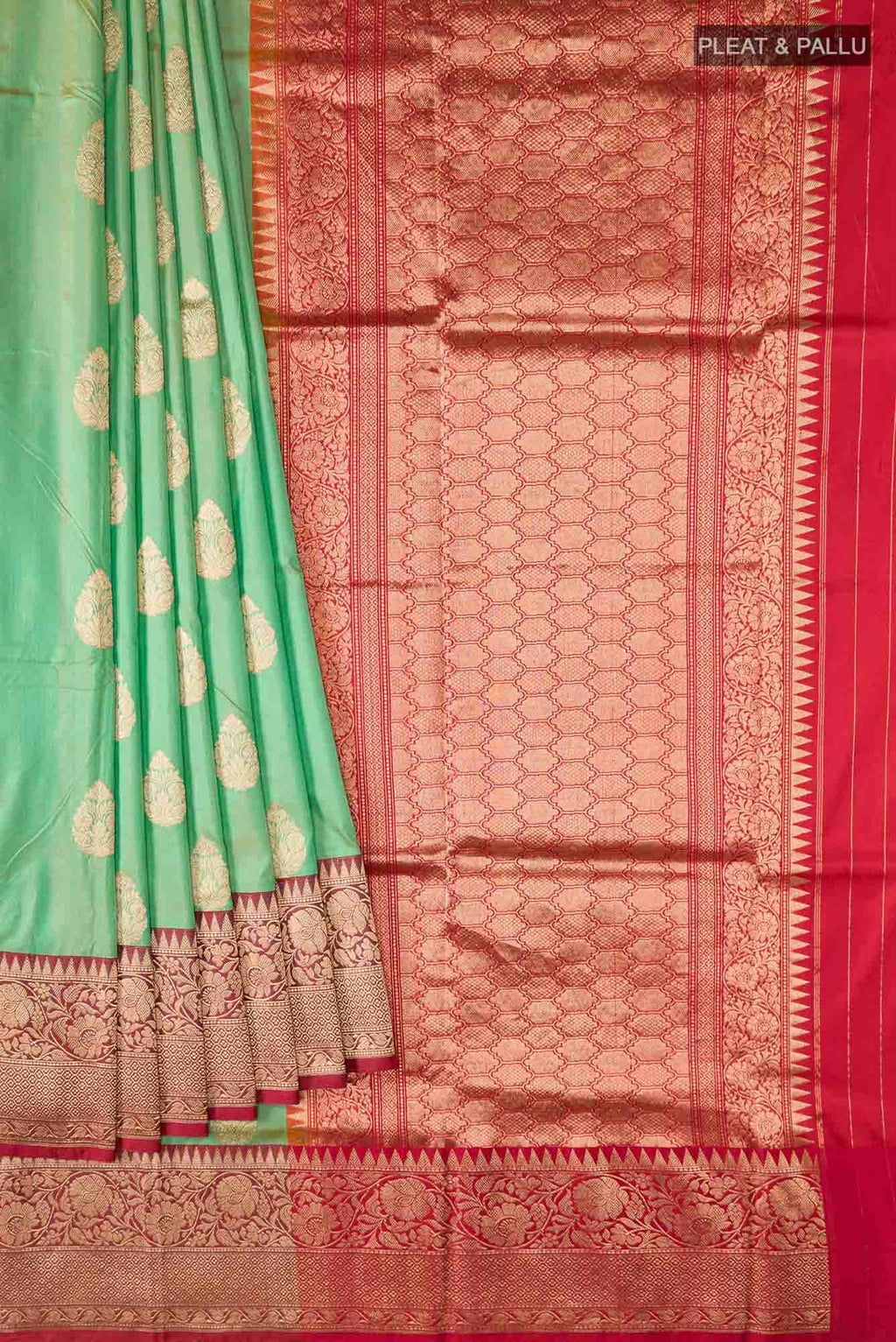 Green Banarasi Katan Silk Saree