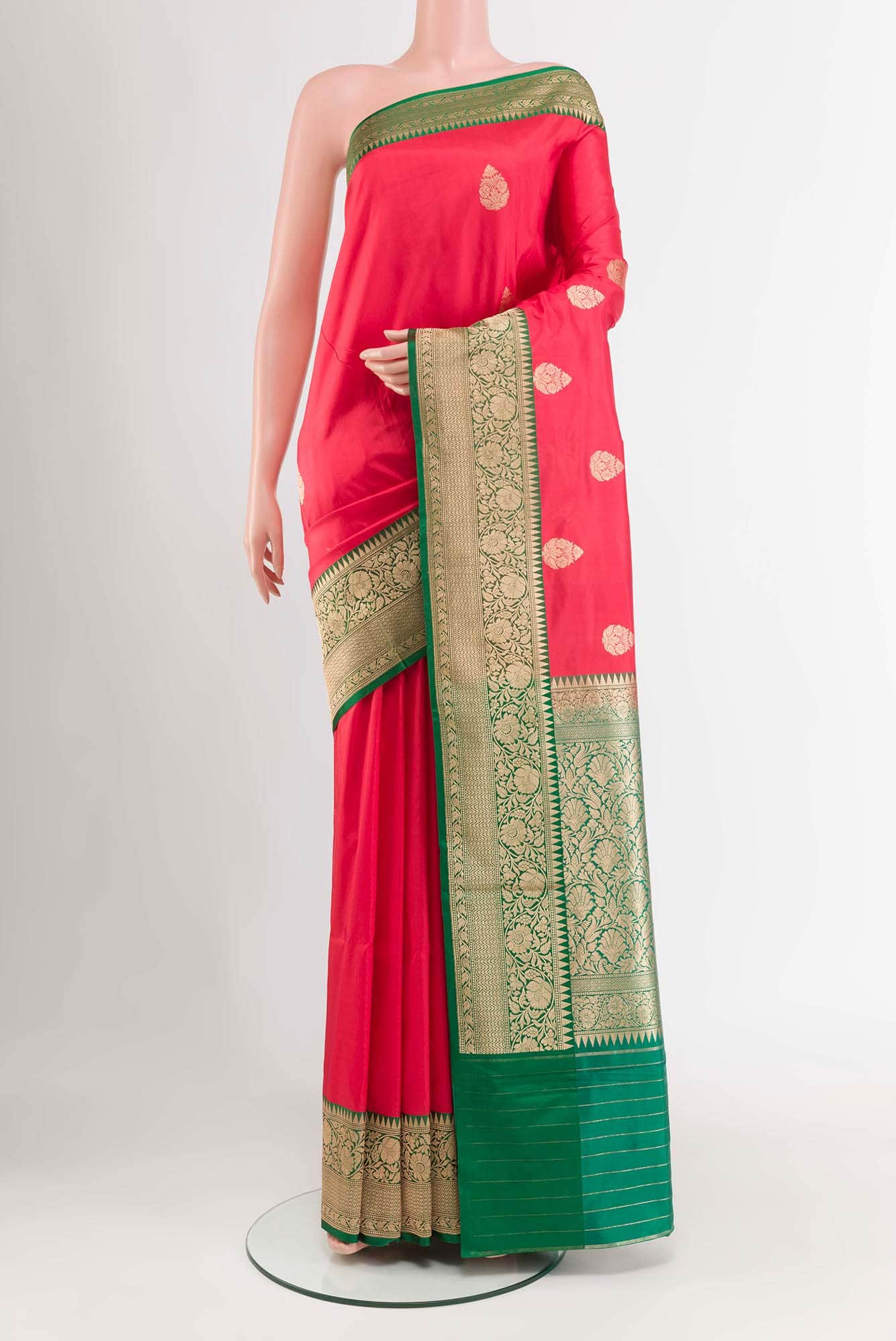 Red Banarasi Katan Silk Saree