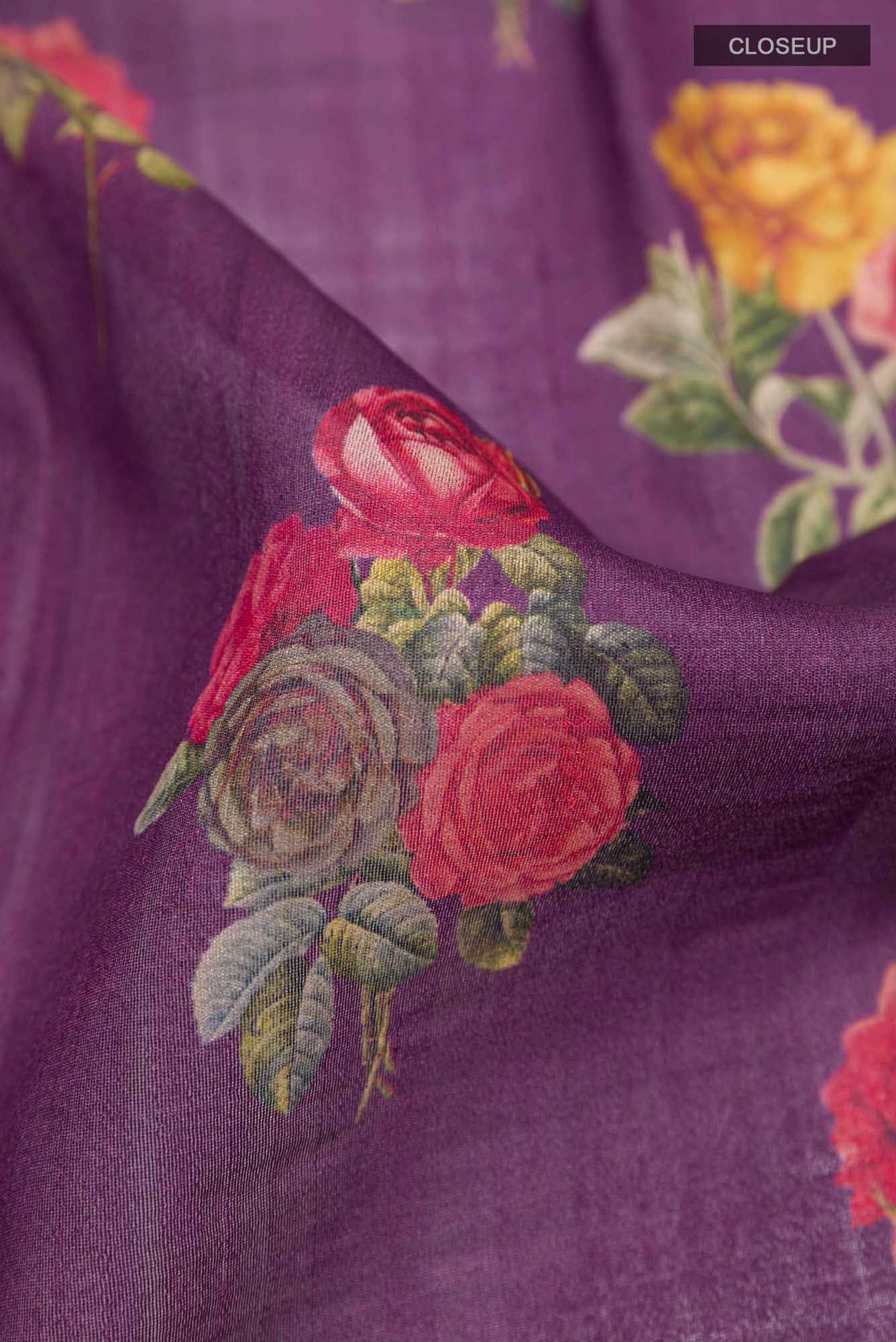 Purple Tussar Saree