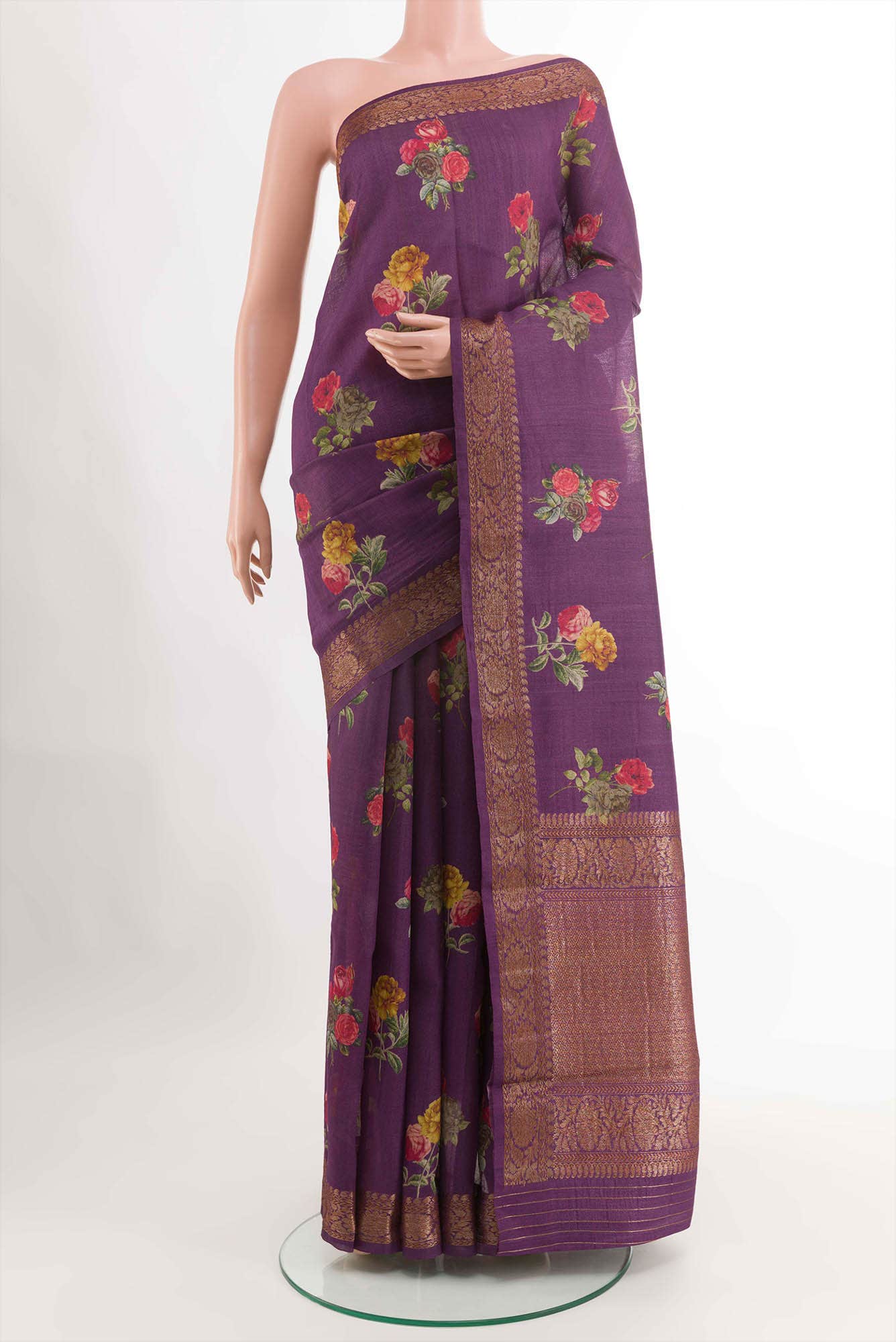 Purple Tussar Saree