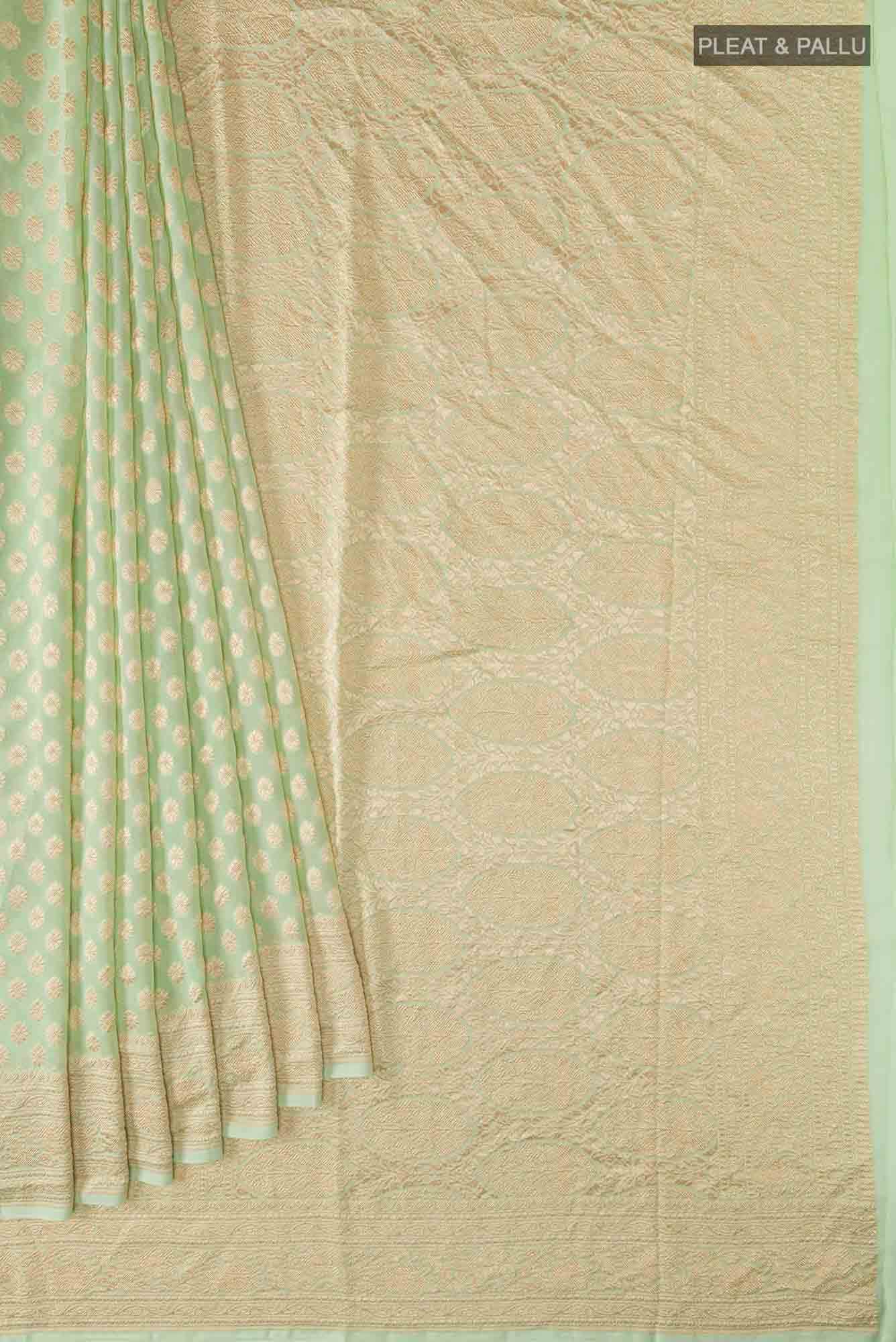 Green Banarasi Georgette Saree
