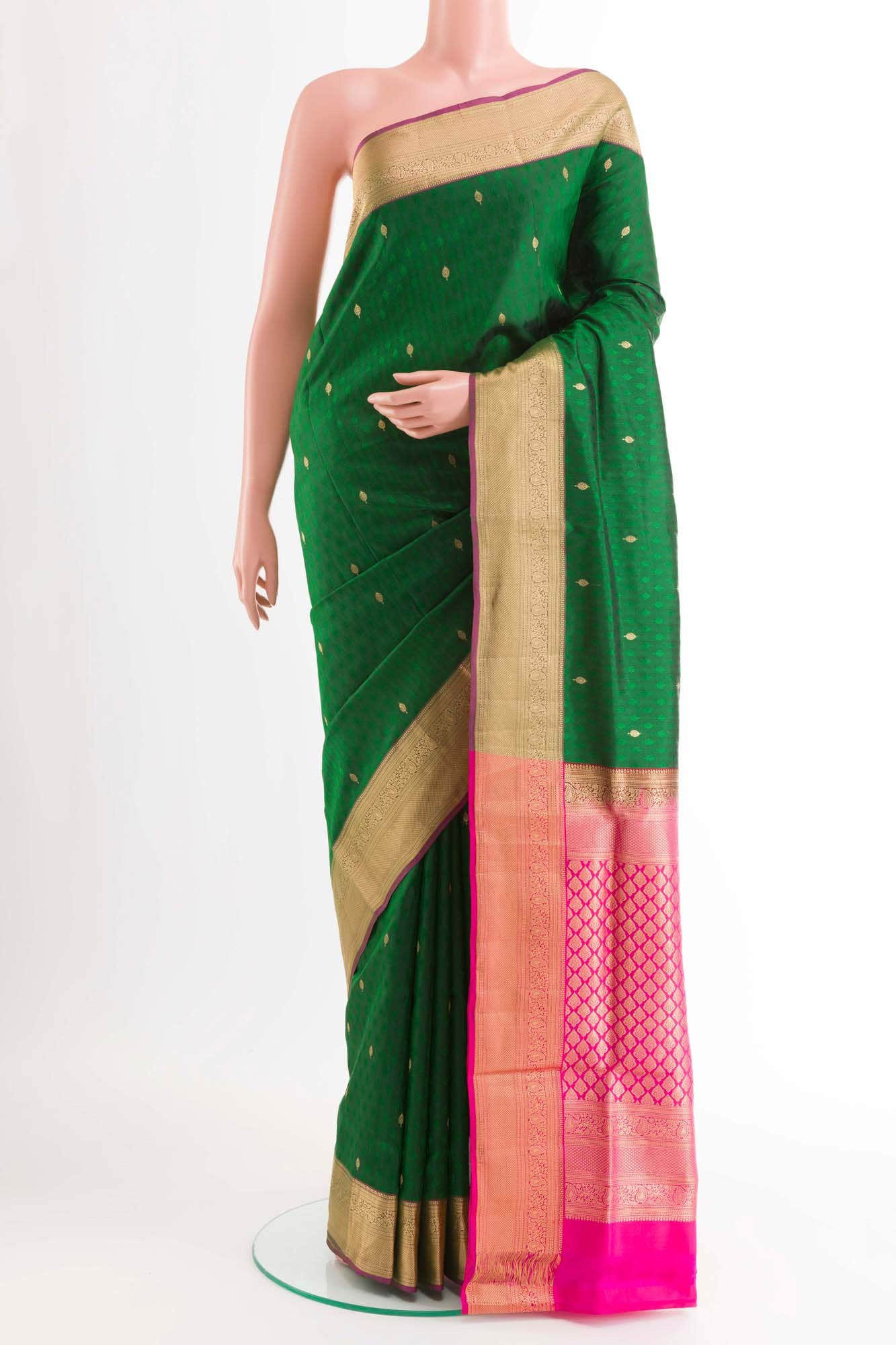 Bottle Green Soft Silk Saree