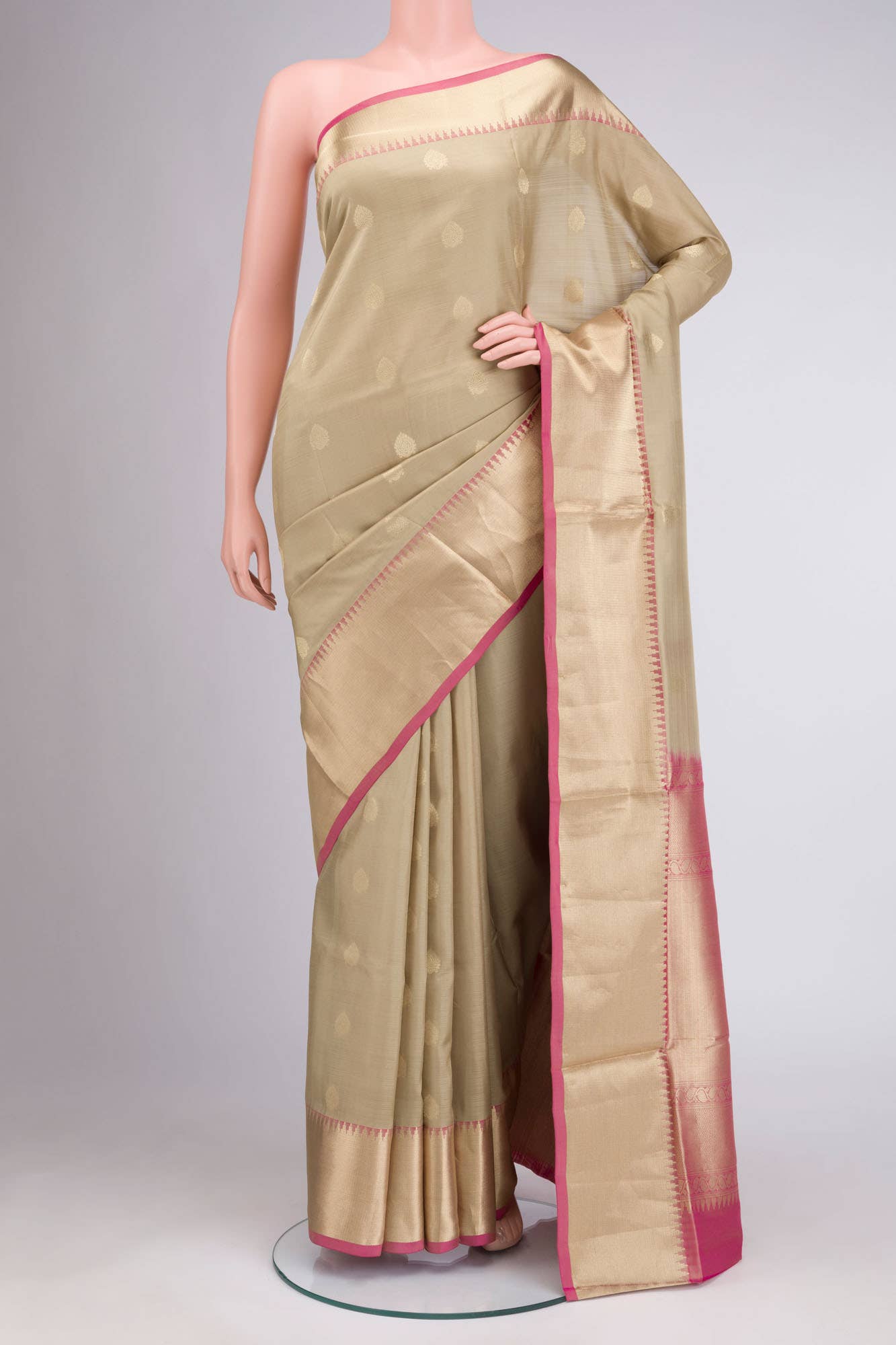 Beige Soft Silk Saree