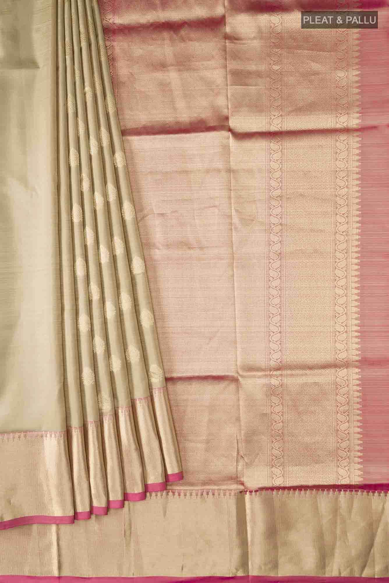 Beige Soft Silk Saree