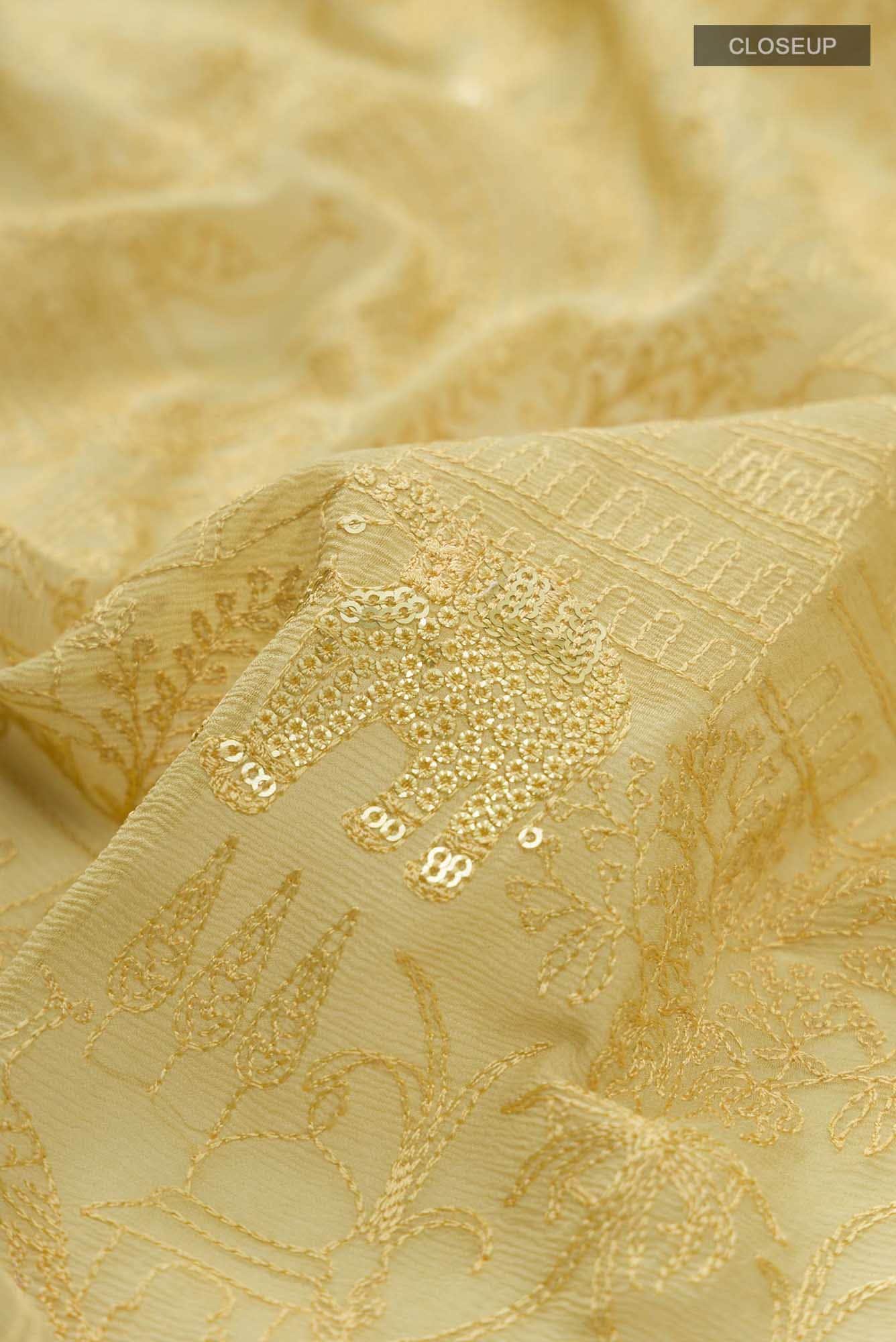 Beige Mysore Chiffon Saree