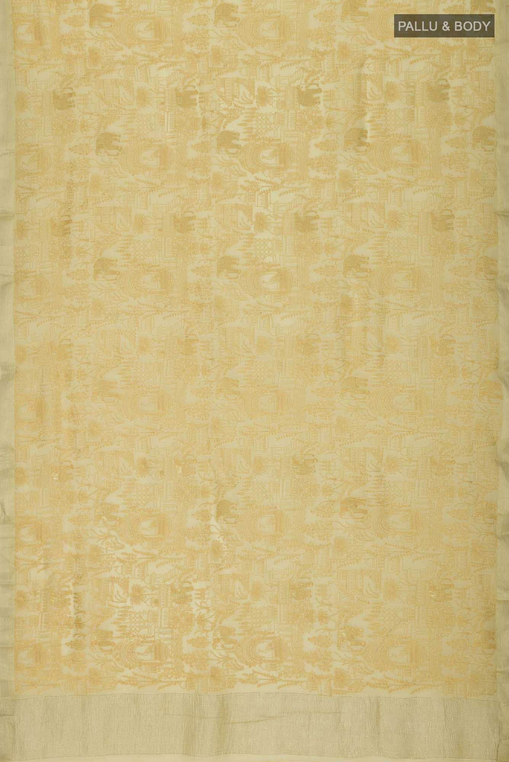 Beige Mysore Chiffon Saree