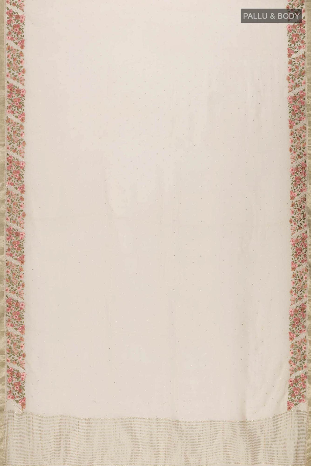 Beige Mysore Chiffon Saree