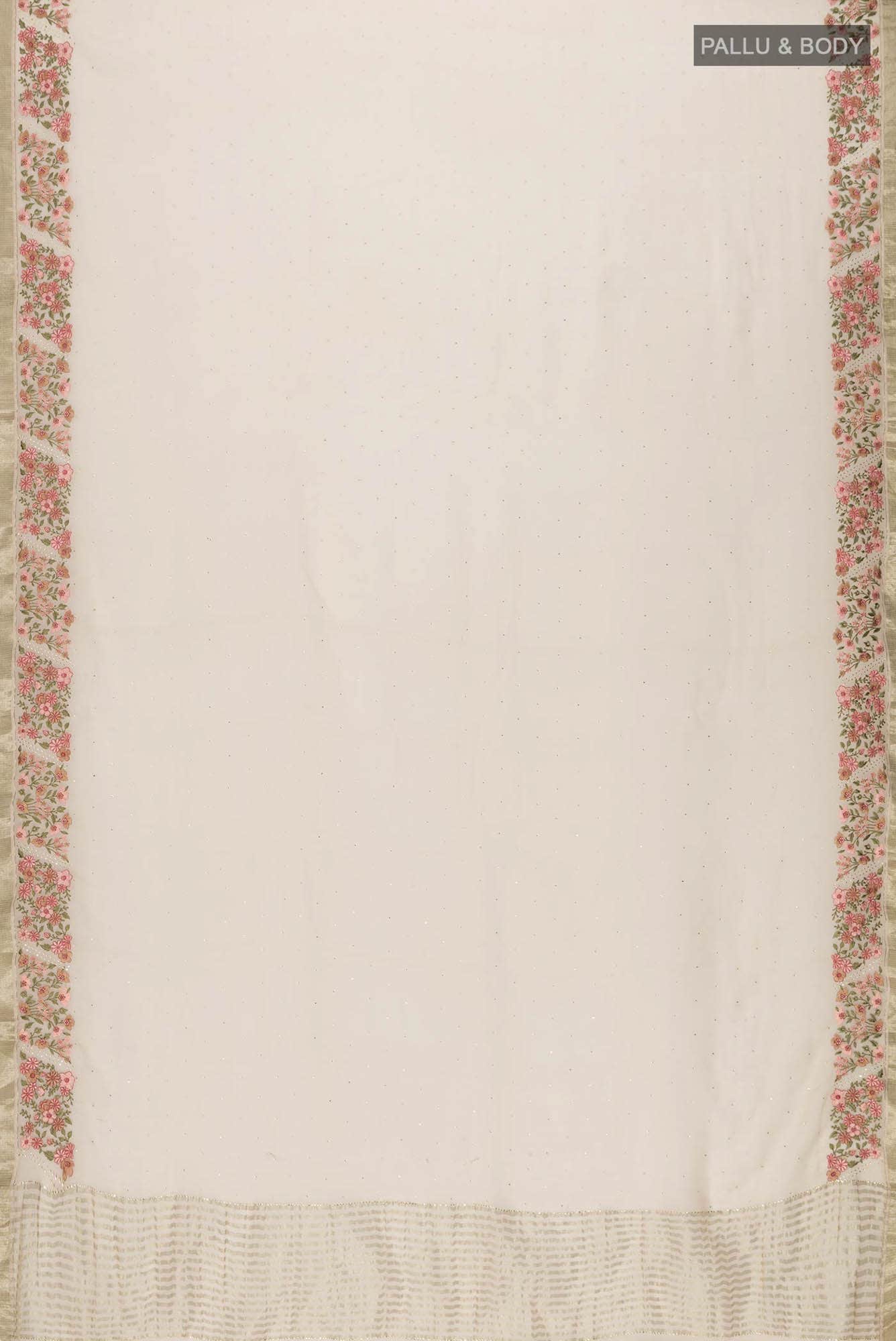 Beige Mysore Chiffon Saree