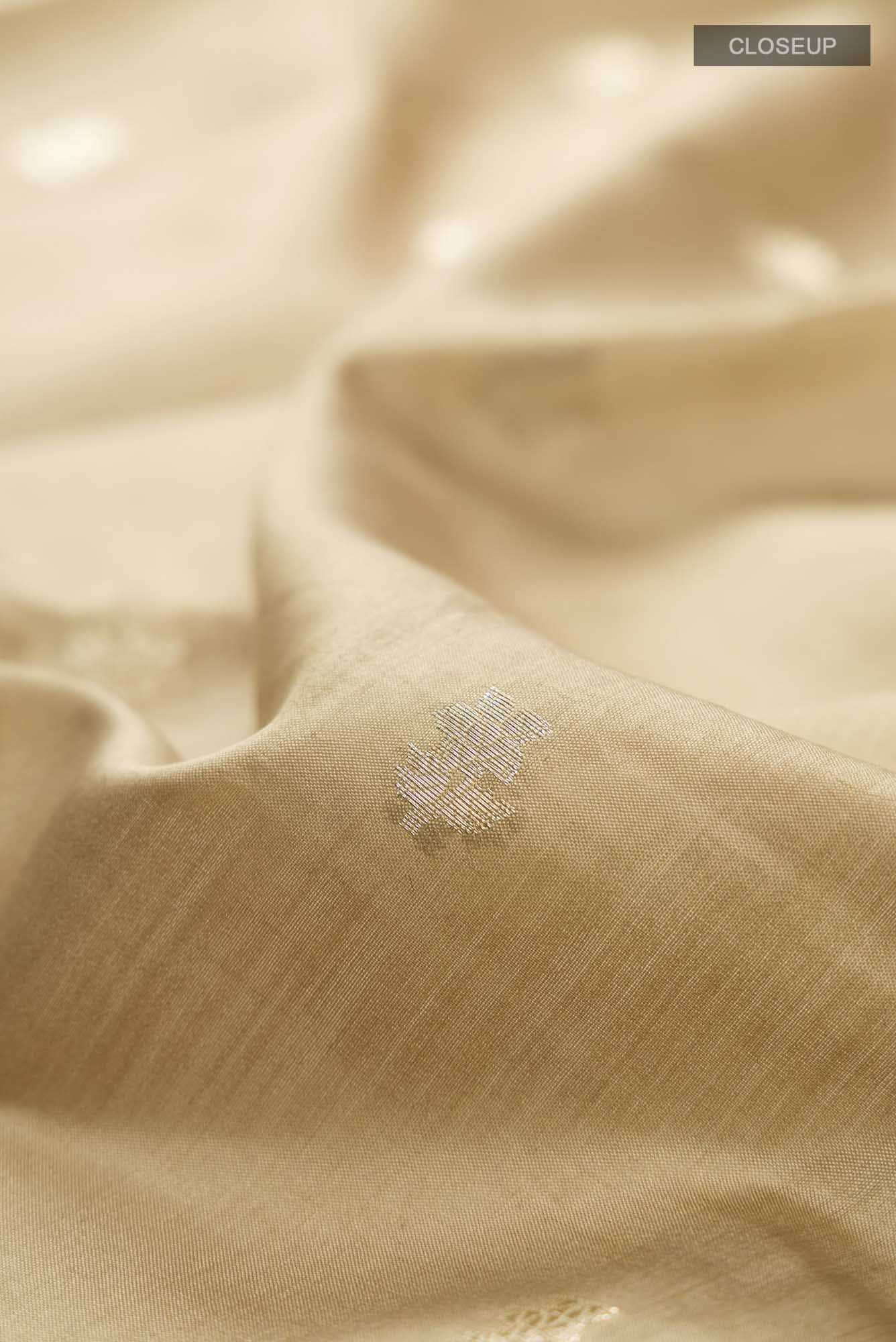 Beige Banarasi Raw Silk Saree