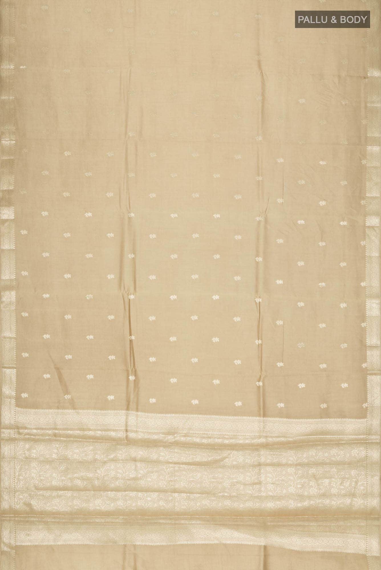 Beige Banarasi Raw Silk Saree