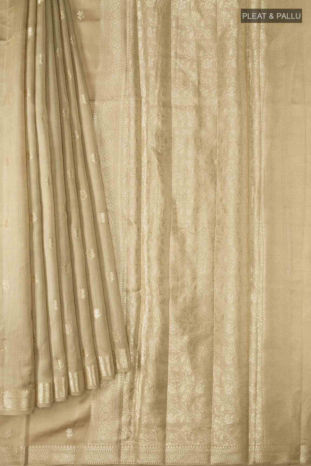 Beige Banarasi Raw Silk Saree