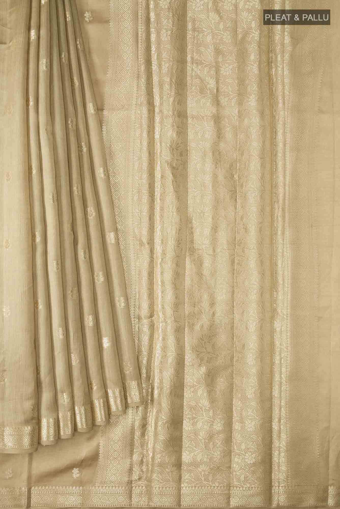 Beige Banarasi Raw Silk Saree