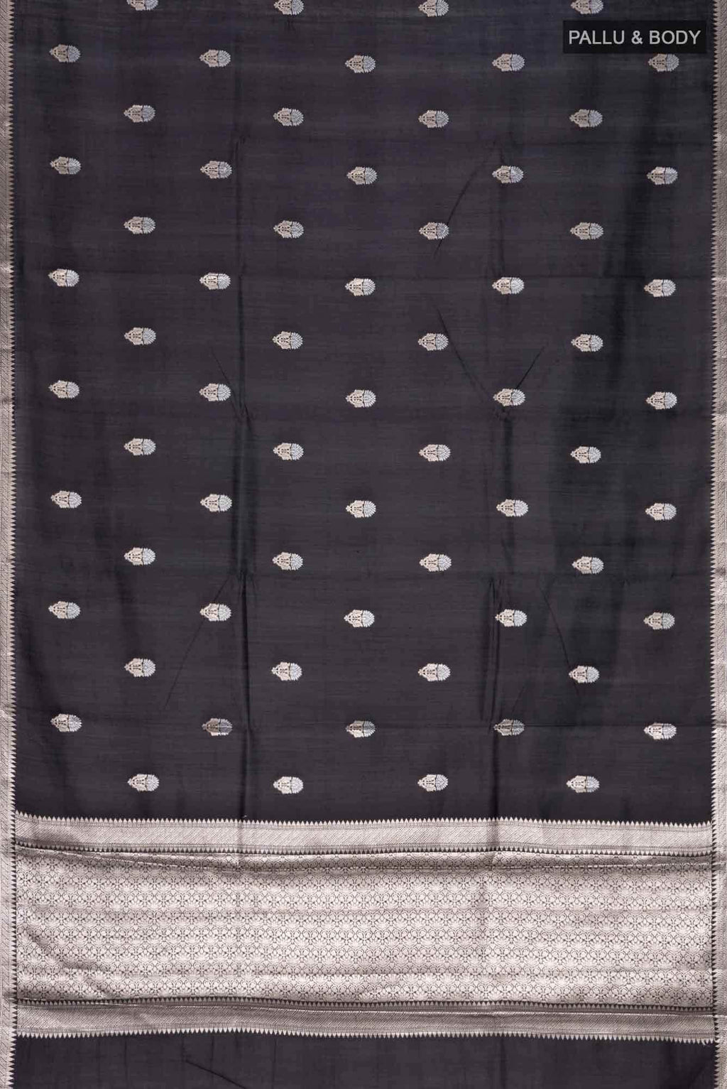 Black Banarasi Raw Silk Saree