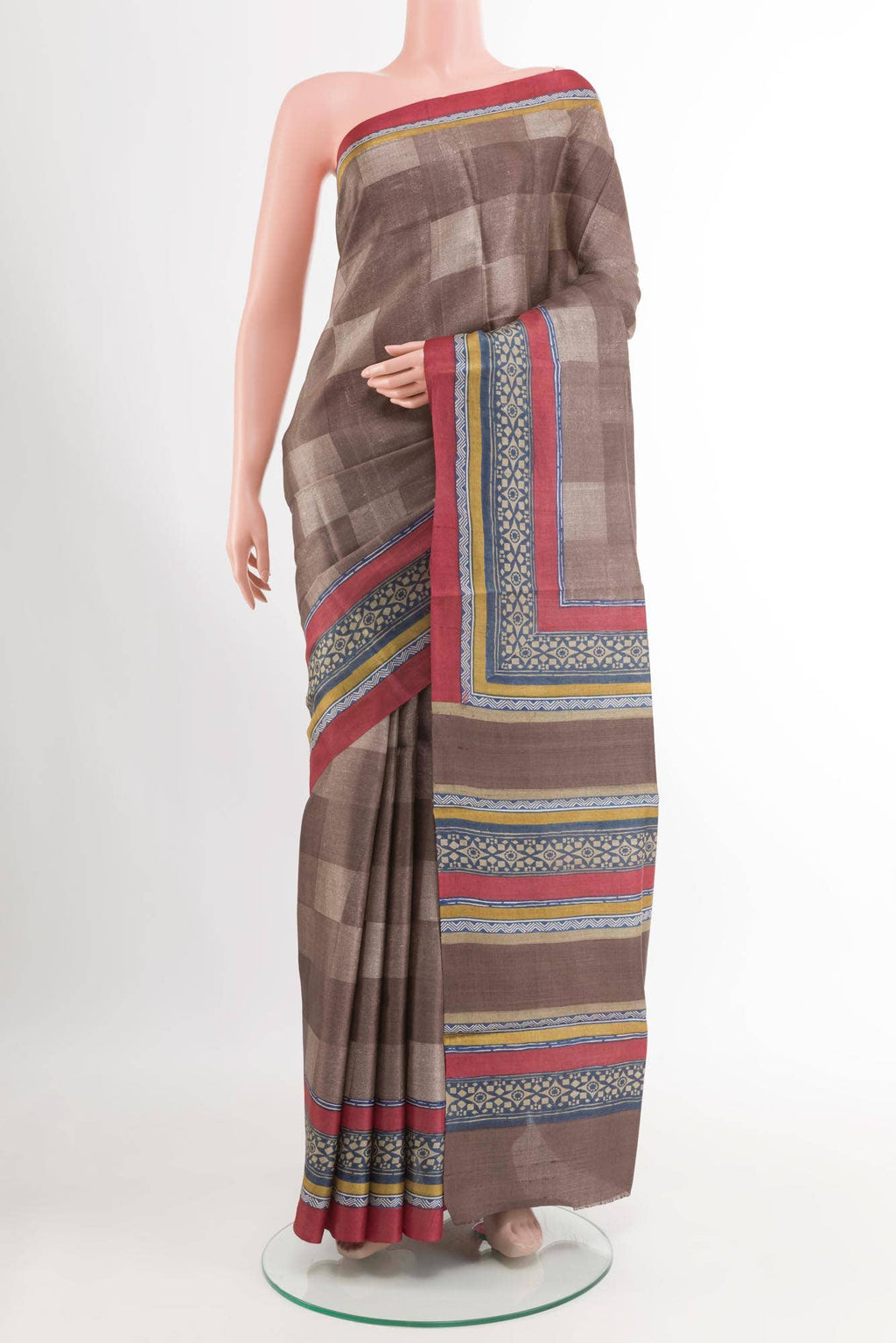 Brown Tussar Saree