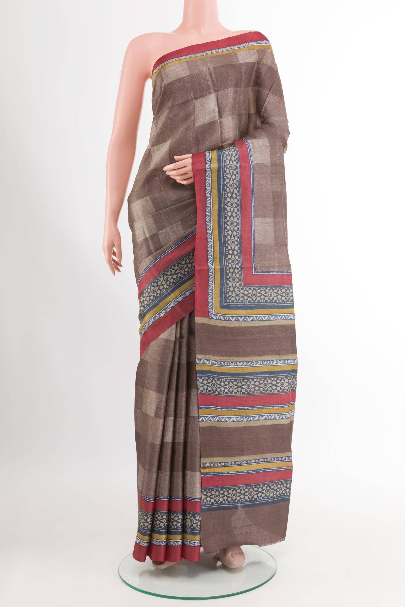 Brown Tussar Saree