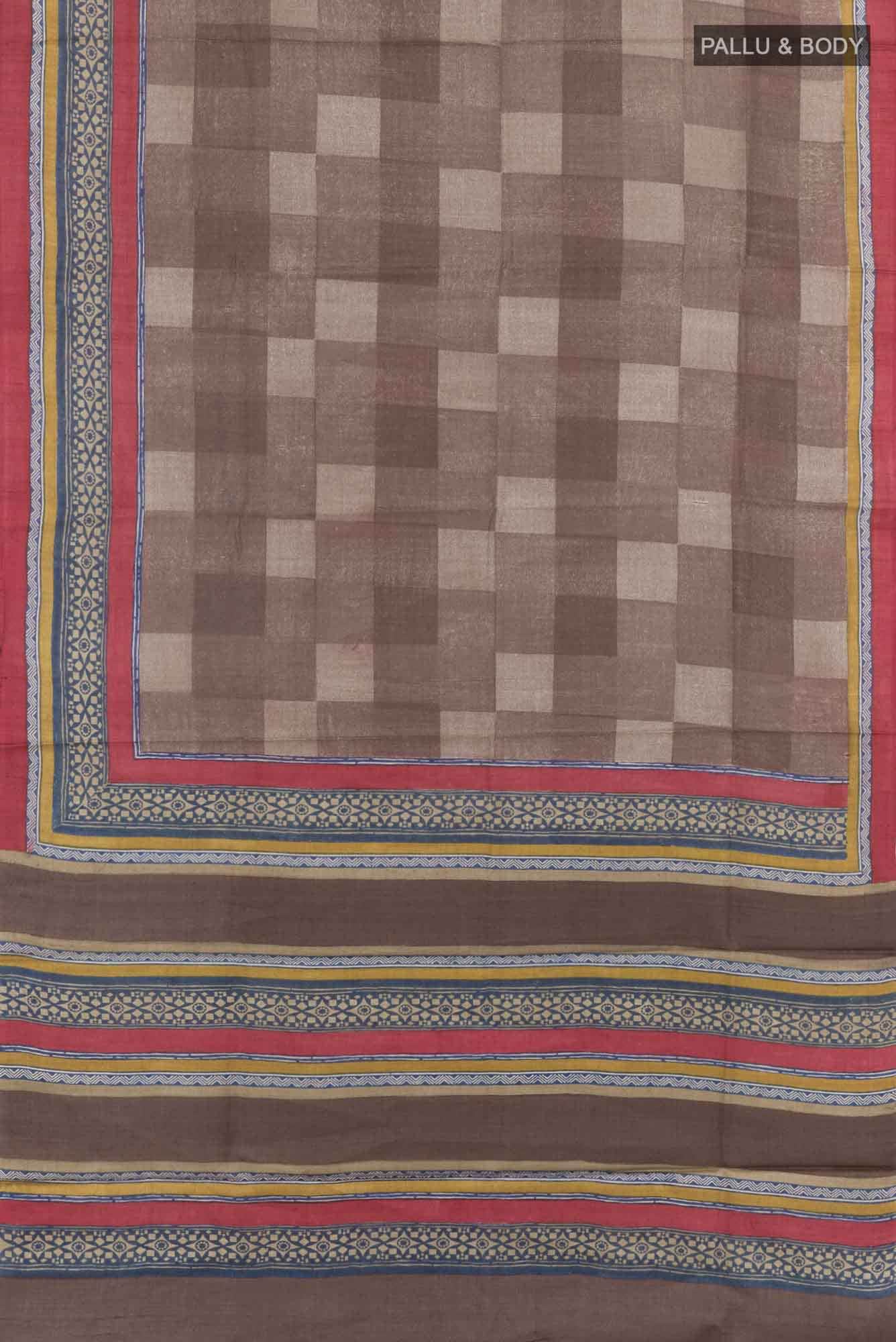 Brown Tussar Saree