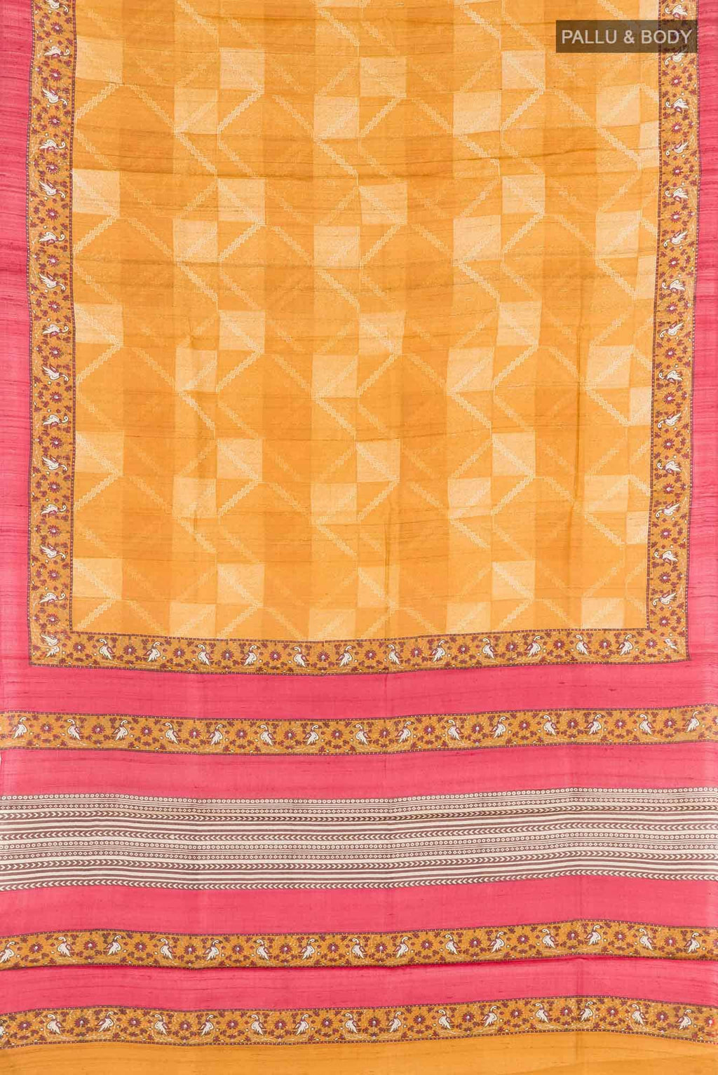 Mustard Tussar Saree