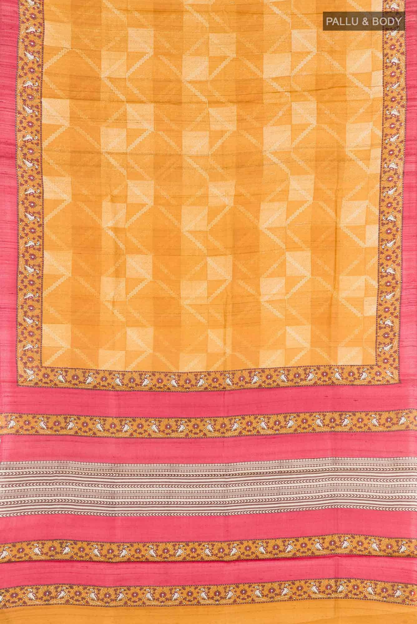 Mustard Tussar Saree