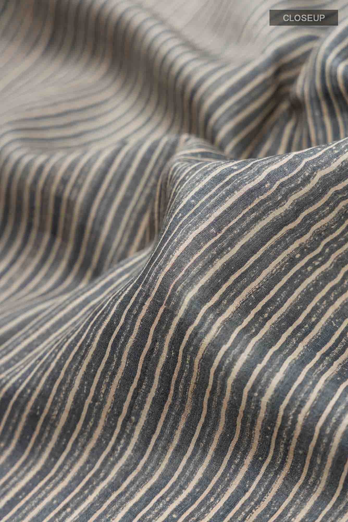 Grey Tussar Silk Saree