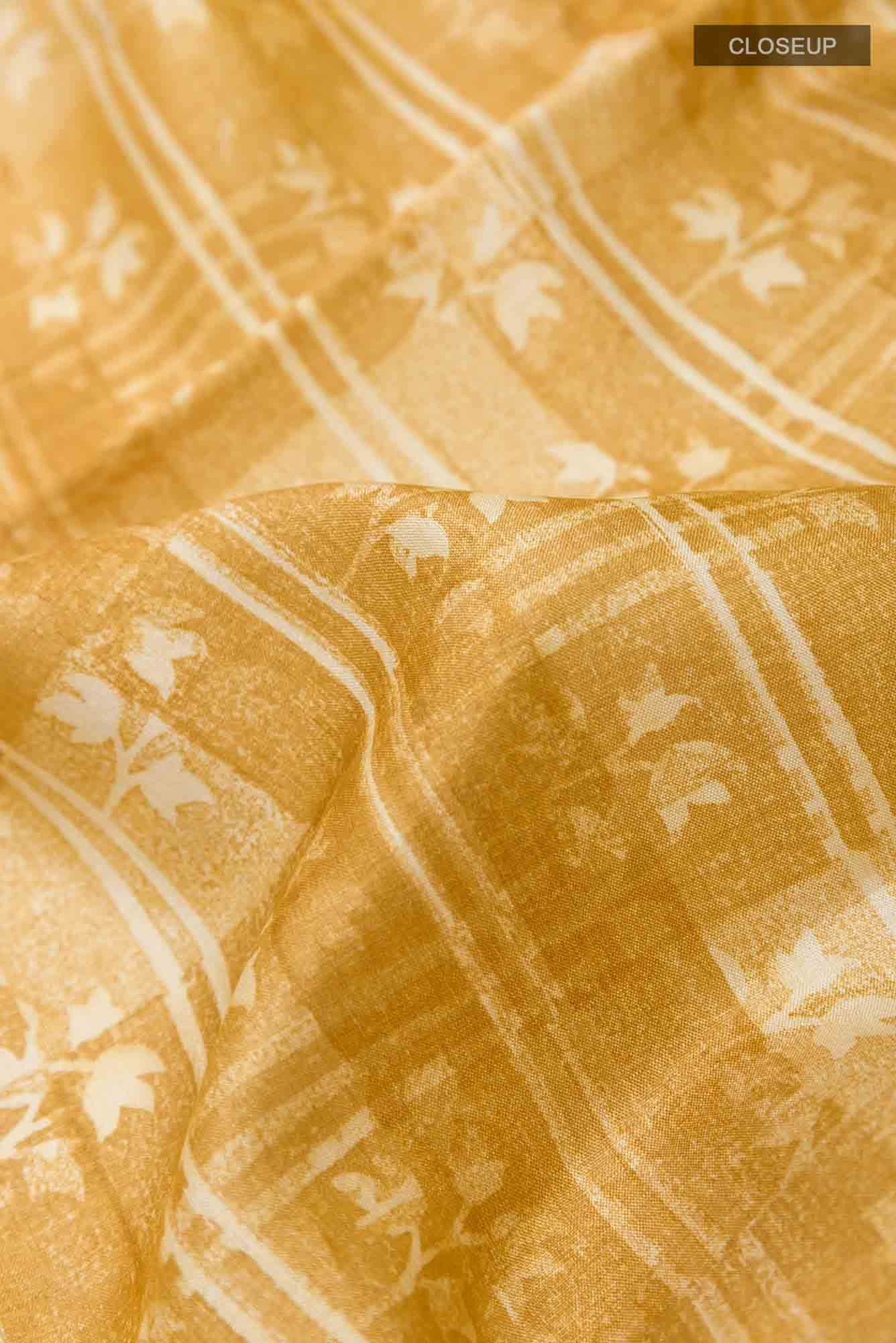 Yellow Tussar Saree
