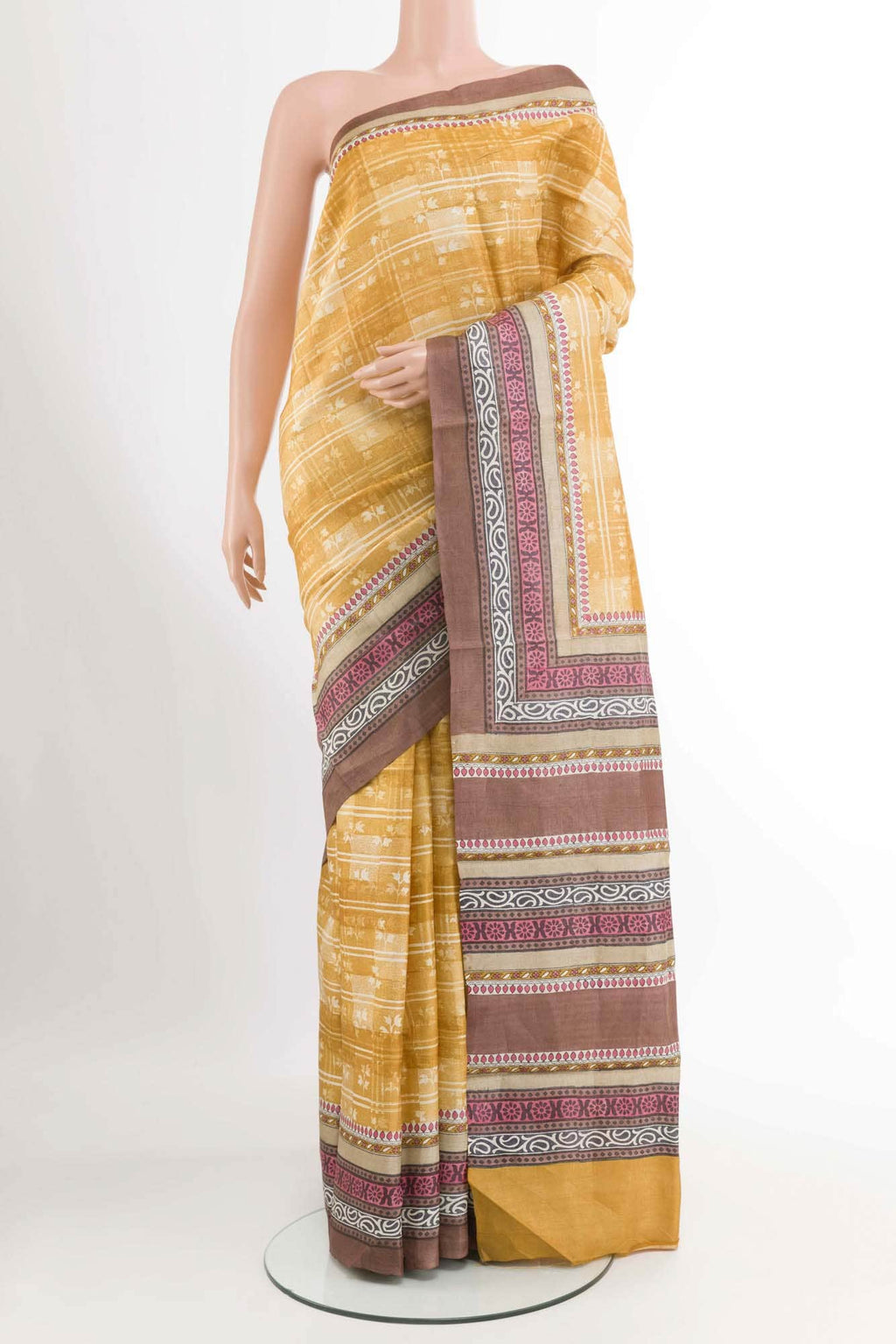 Yellow Tussar Saree