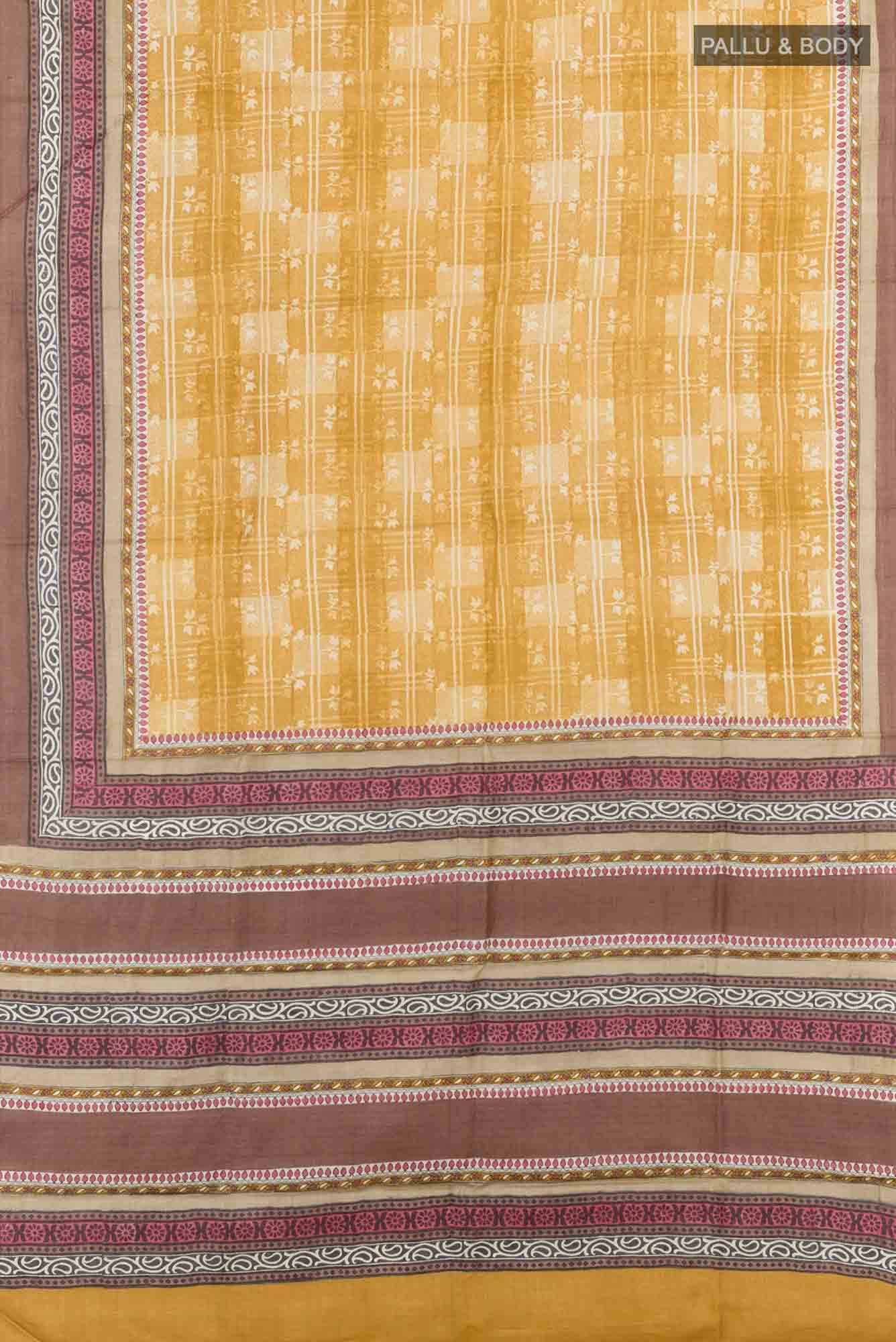 Yellow Tussar Saree