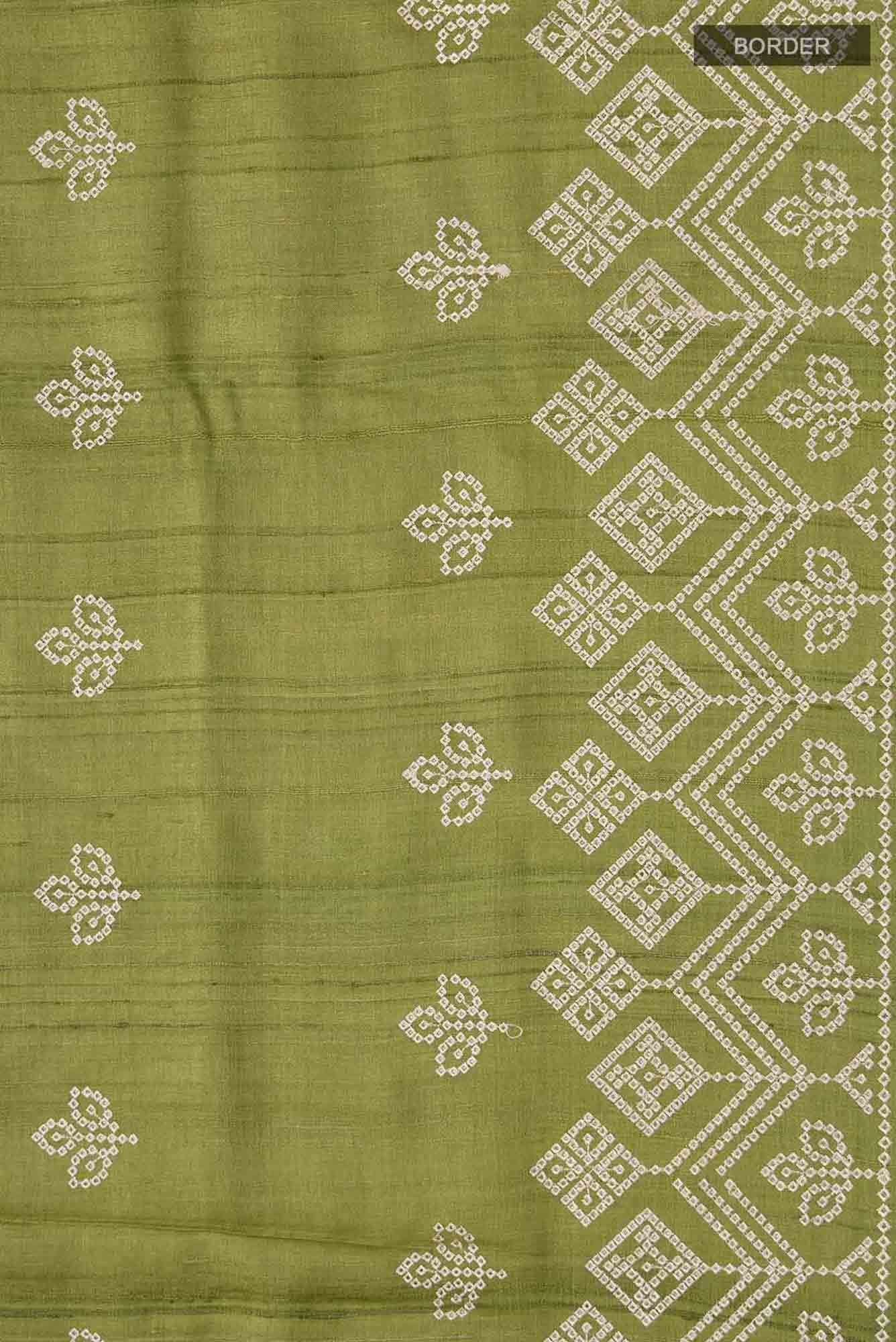 Green Bhagalpuri Tussar Silk Saree