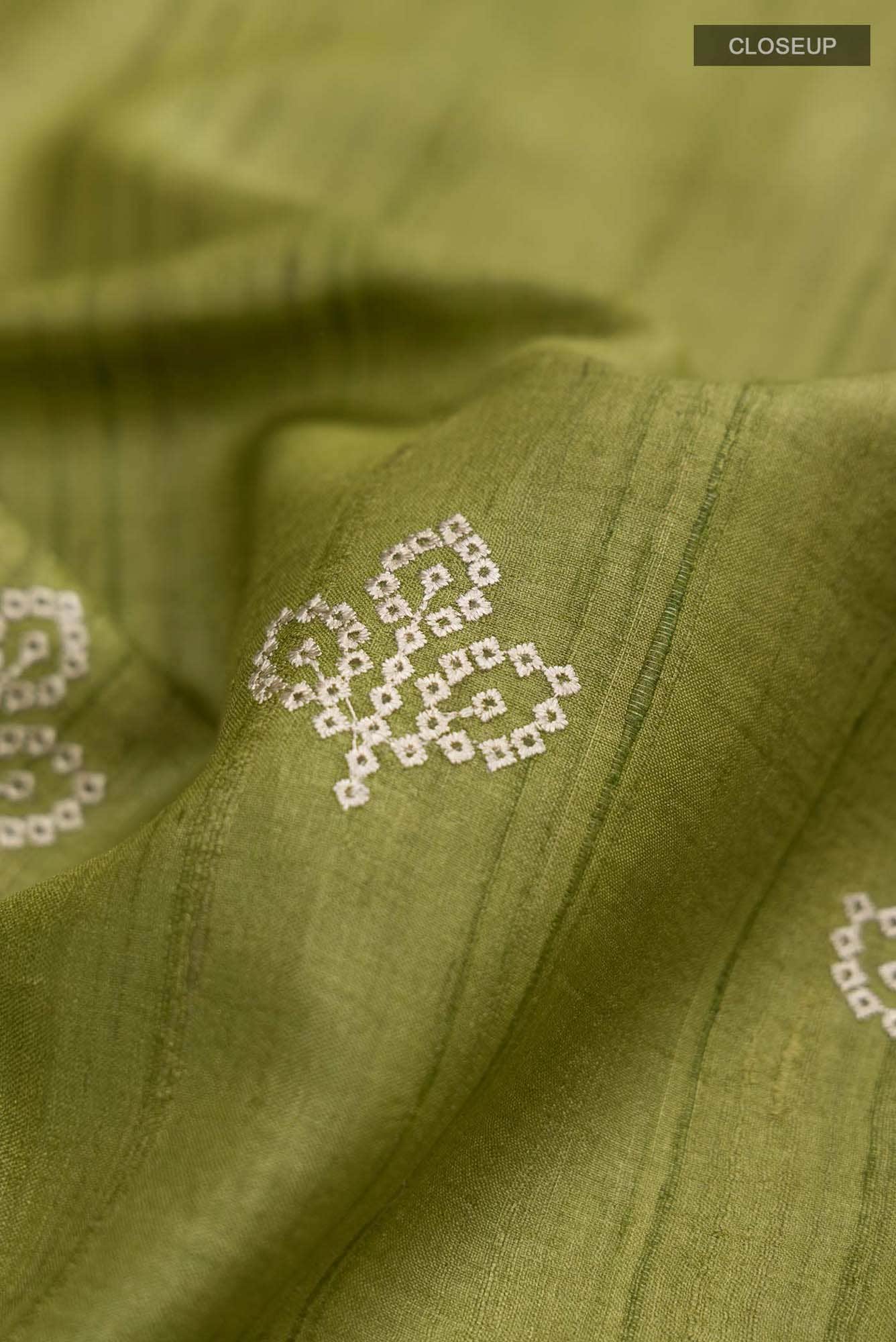 Green Bhagalpuri Tussar Silk Saree