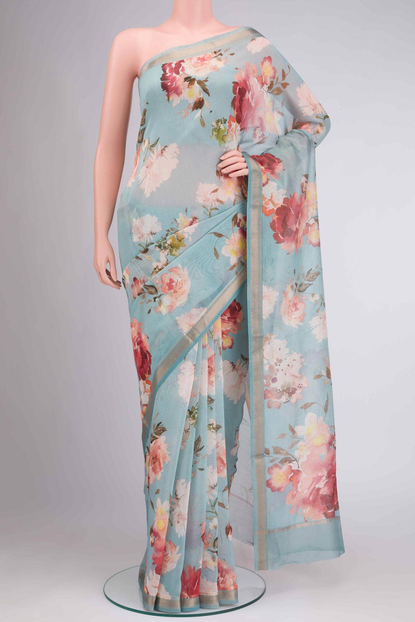 Blue Kota Silk Saree
