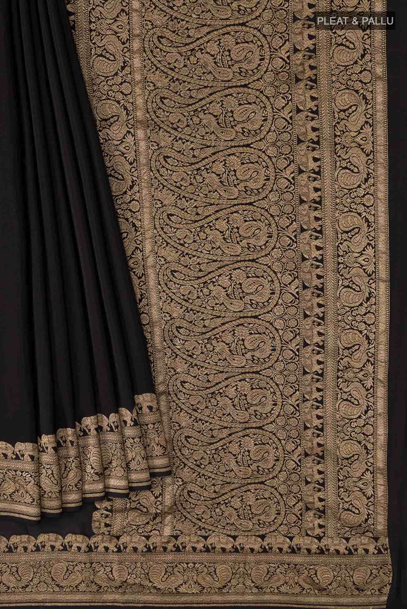 Black Banarasi Georgette Saree