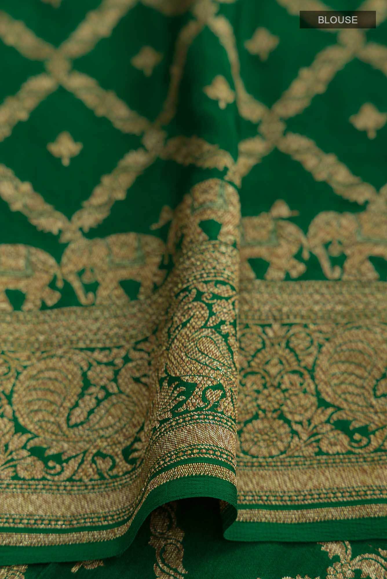 Green Banarasi Georgette Saree