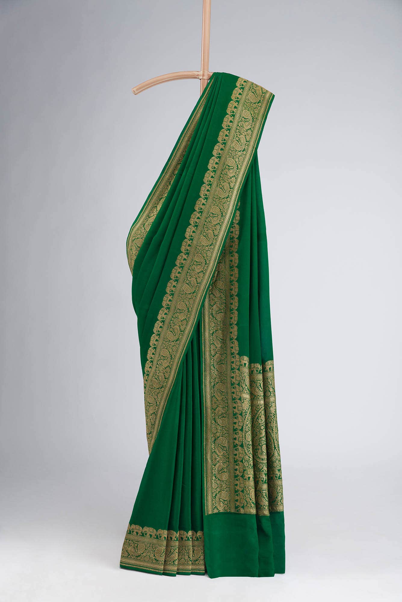 Green Banarasi Georgette Saree