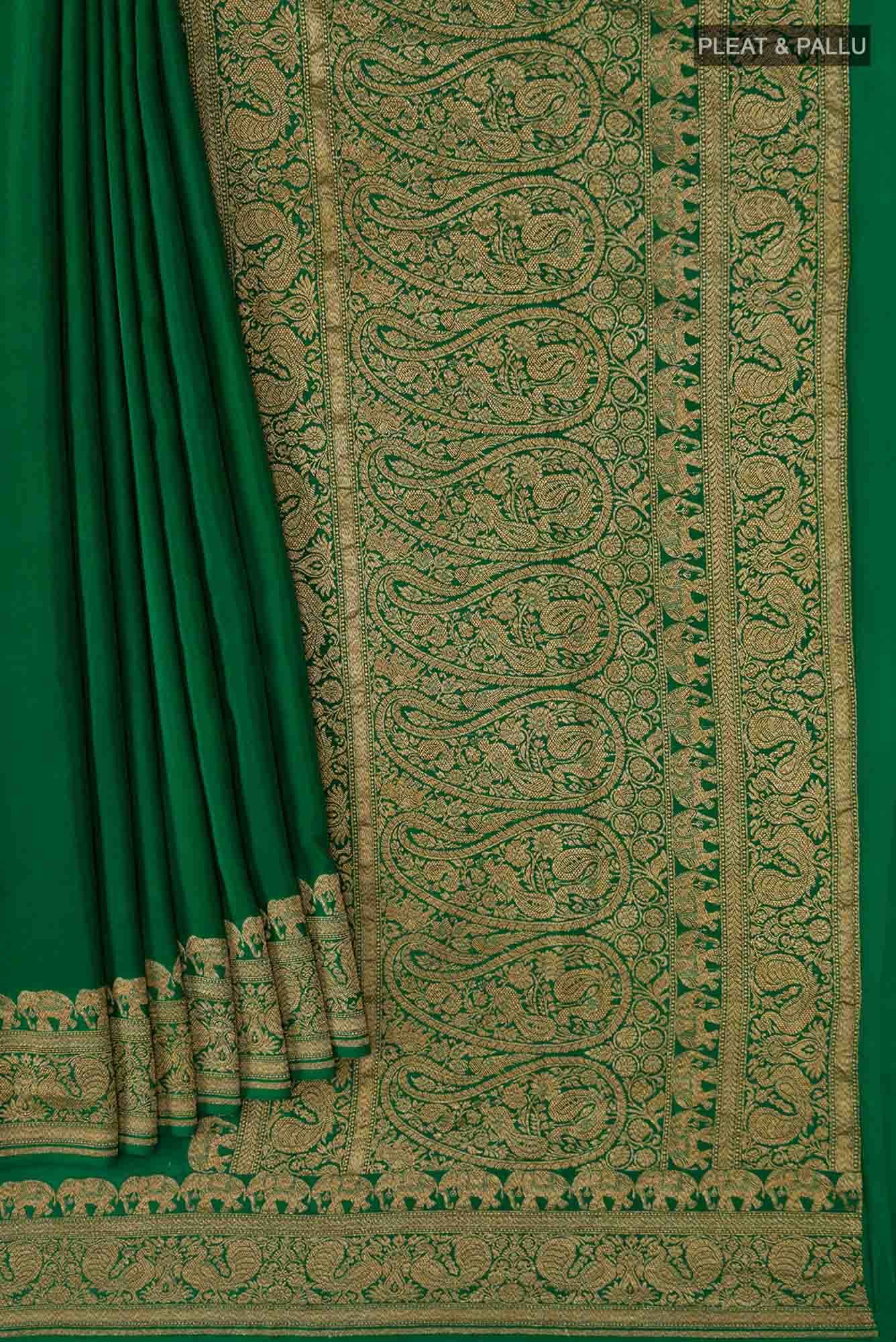 Green Banarasi Georgette Saree