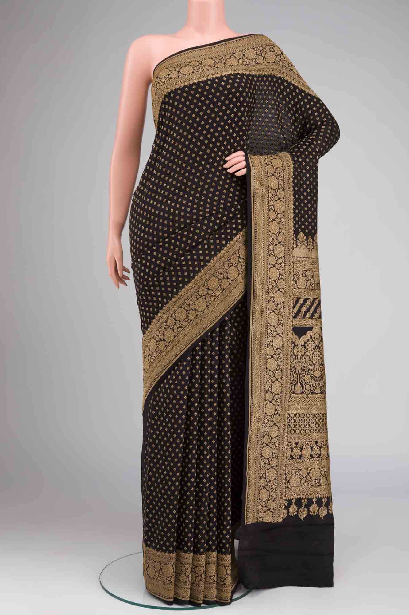 Black Banarasi Georgette Saree