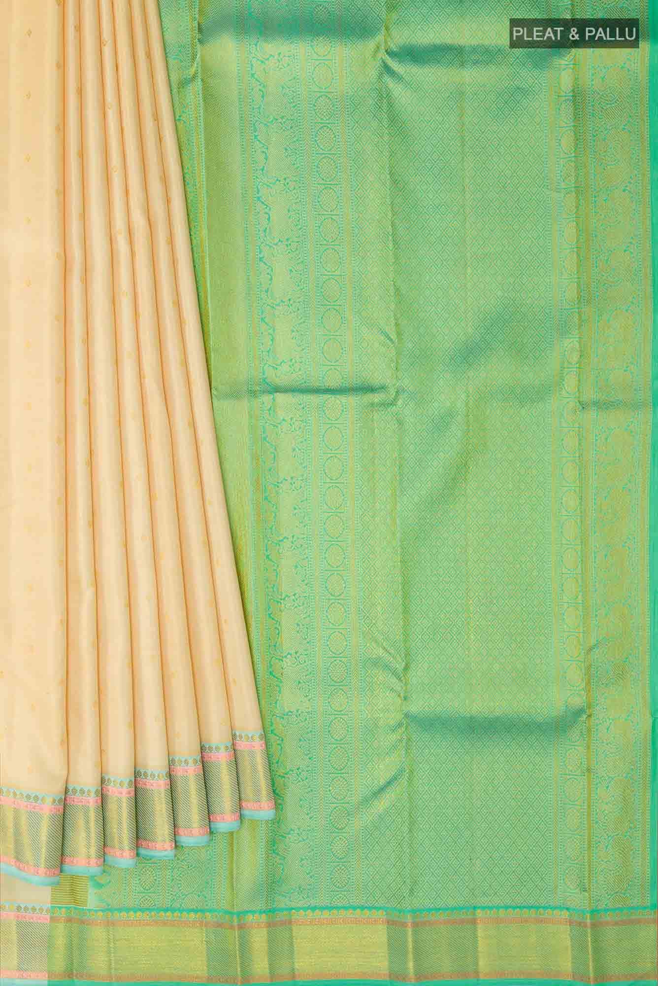 Beige Kanchipuram Silk Saree