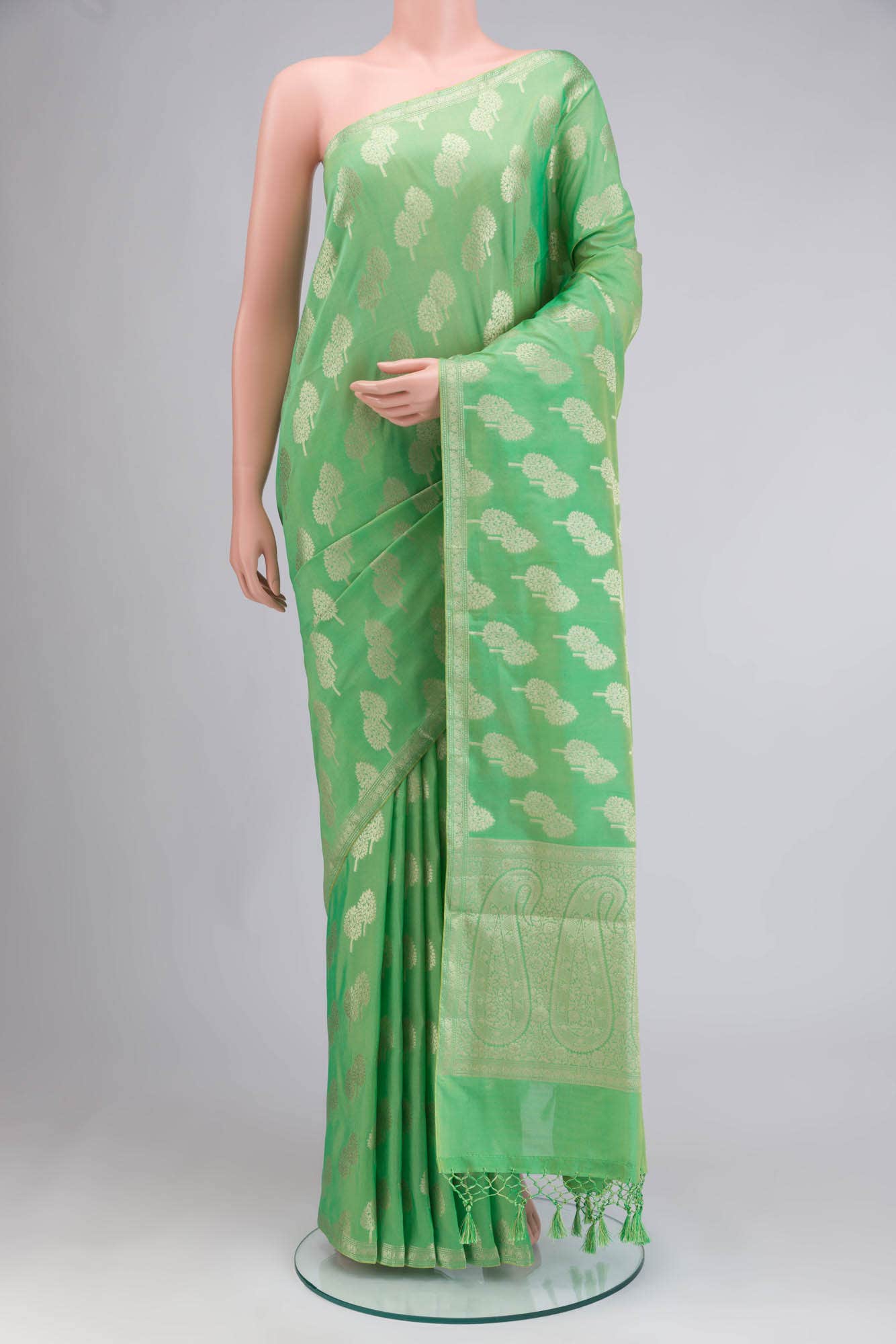 Green Blended Art Silk Saree